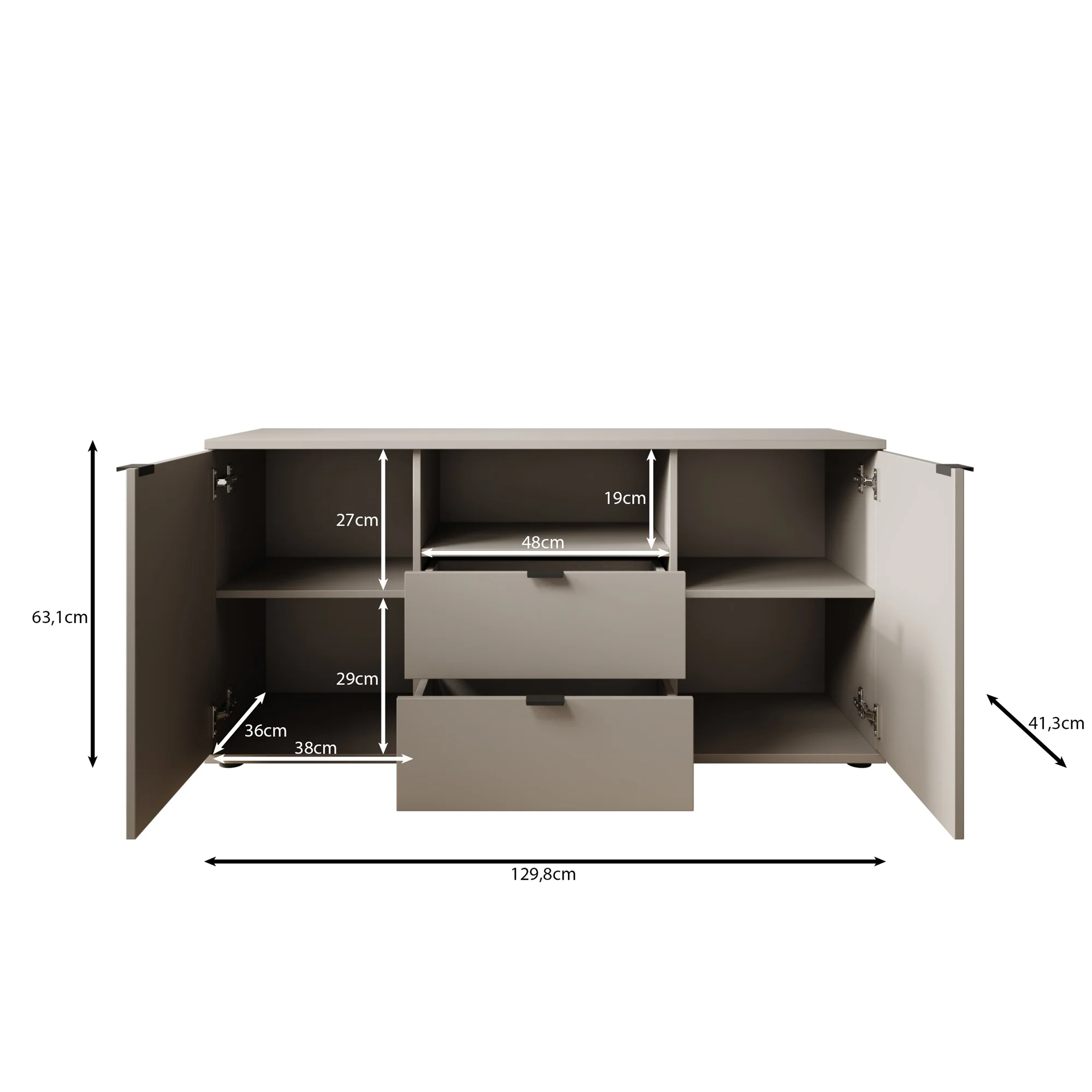 Galeno - TV-Meubel - Groen - 130x41x63 cm - Image 6