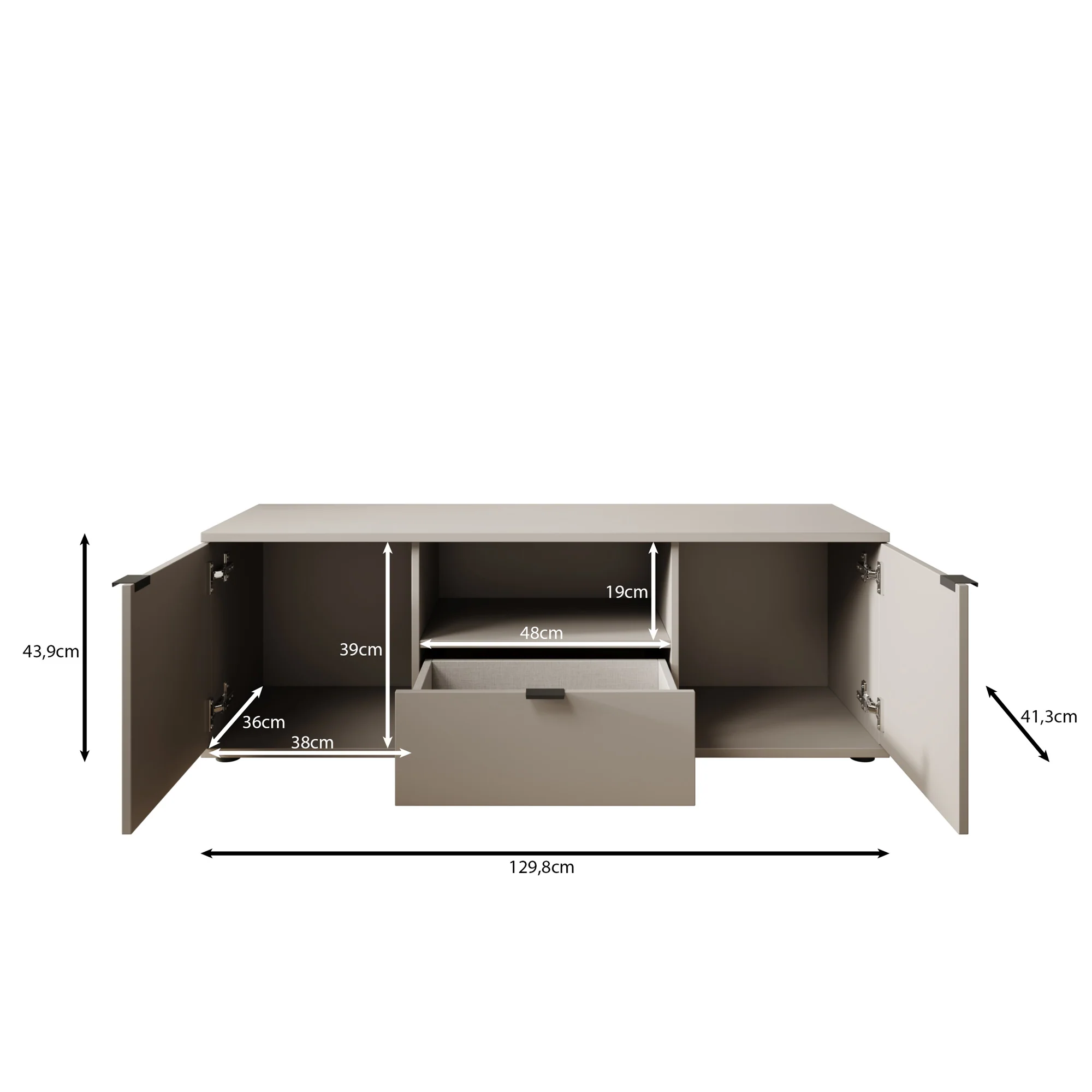 Galeno - TV-Meubel - Oudroze - 130x41x44 cm - Image 6