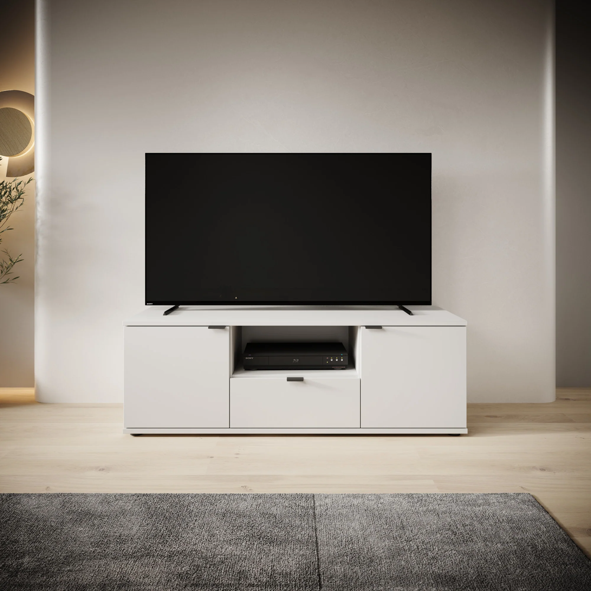 Galeno - TV-Meubel - Lichtgrijs - 130x41x44 cm - Image 3