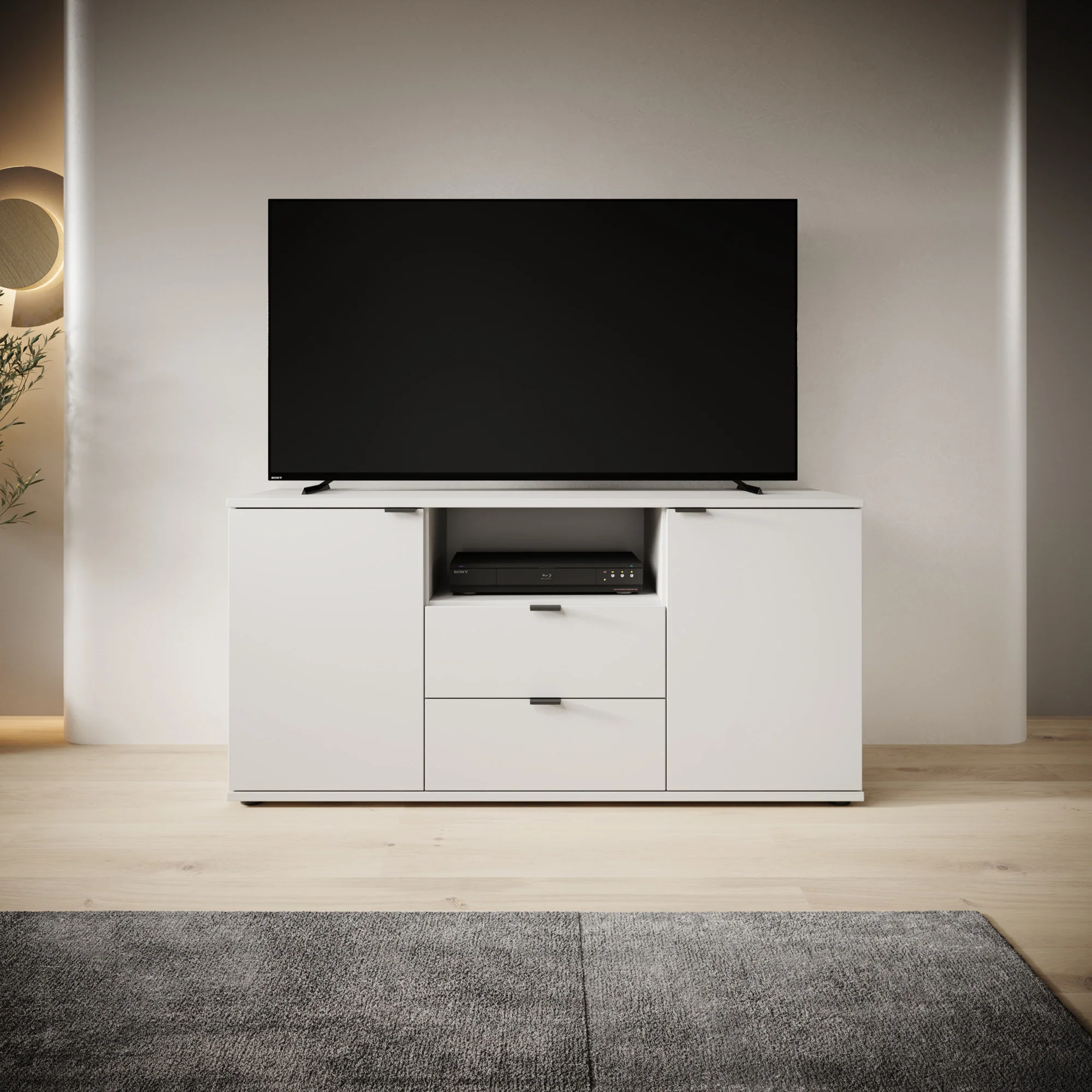 Galeno - TV-Meubel - Lichtgrijs - 130x41x63 cm - Image 3