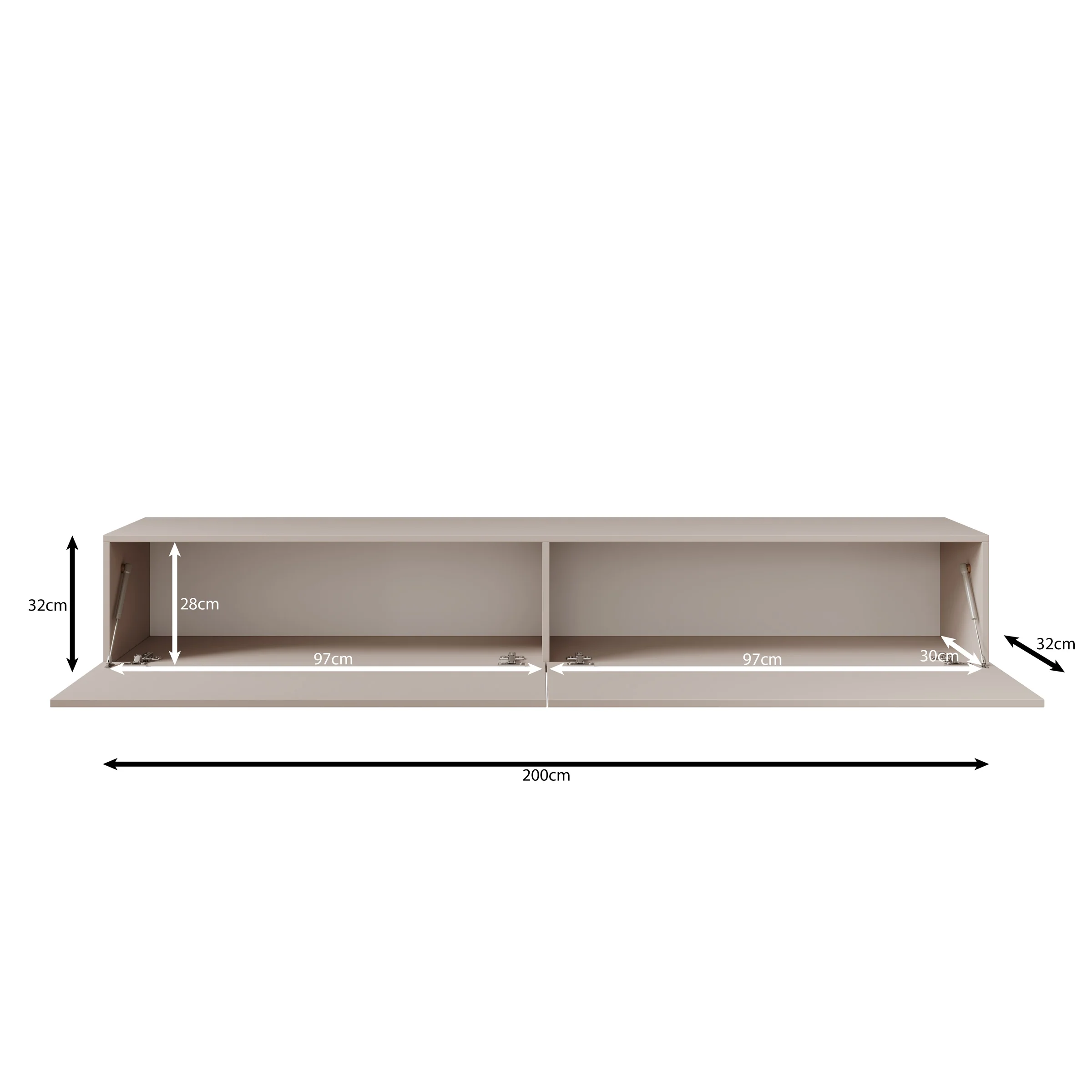 Gelvio - TV-Meubel - Beige - 200x32x32 cm - Image 6