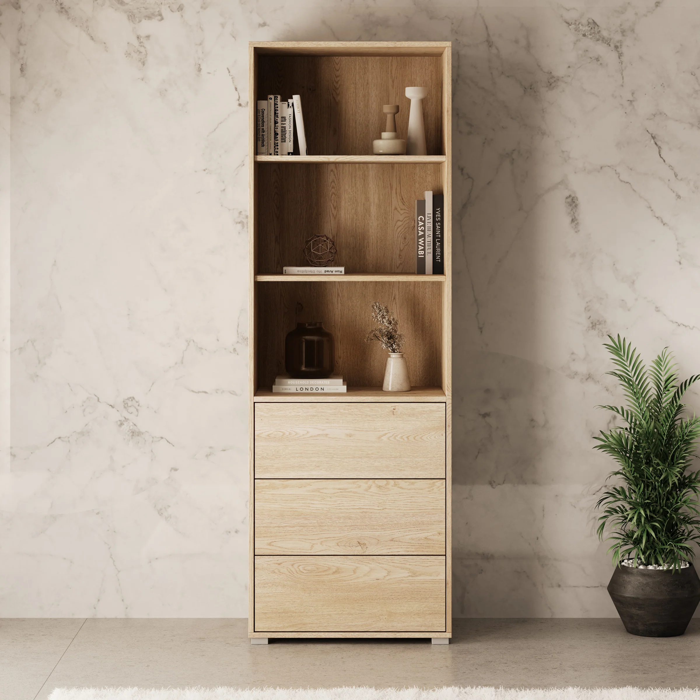 Gideon - Boekenkast - Eikenpatroon - 60x40x178 cm - Image 3