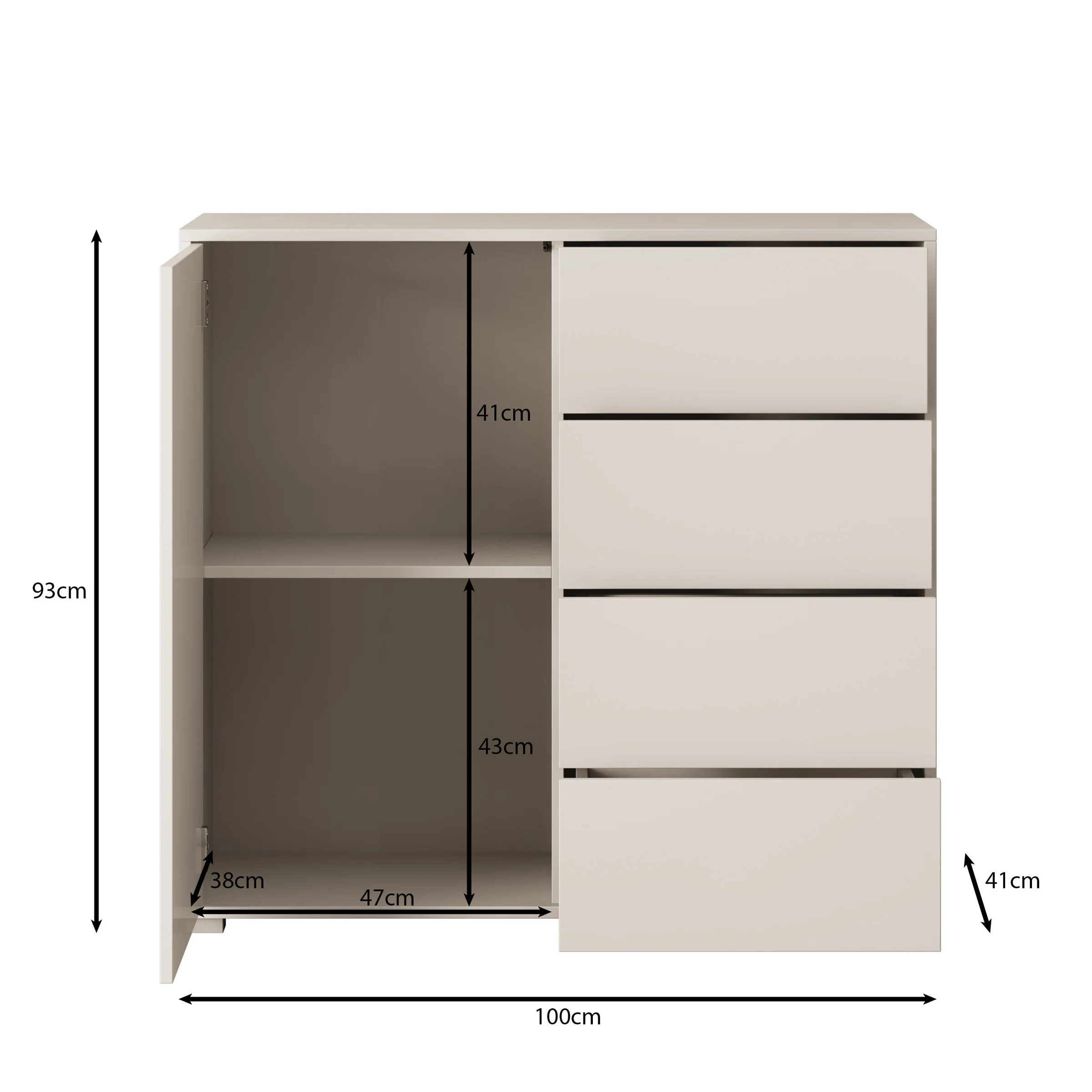 Gideon - Dressoir - Beige - 100x41x93 cm - Image 5