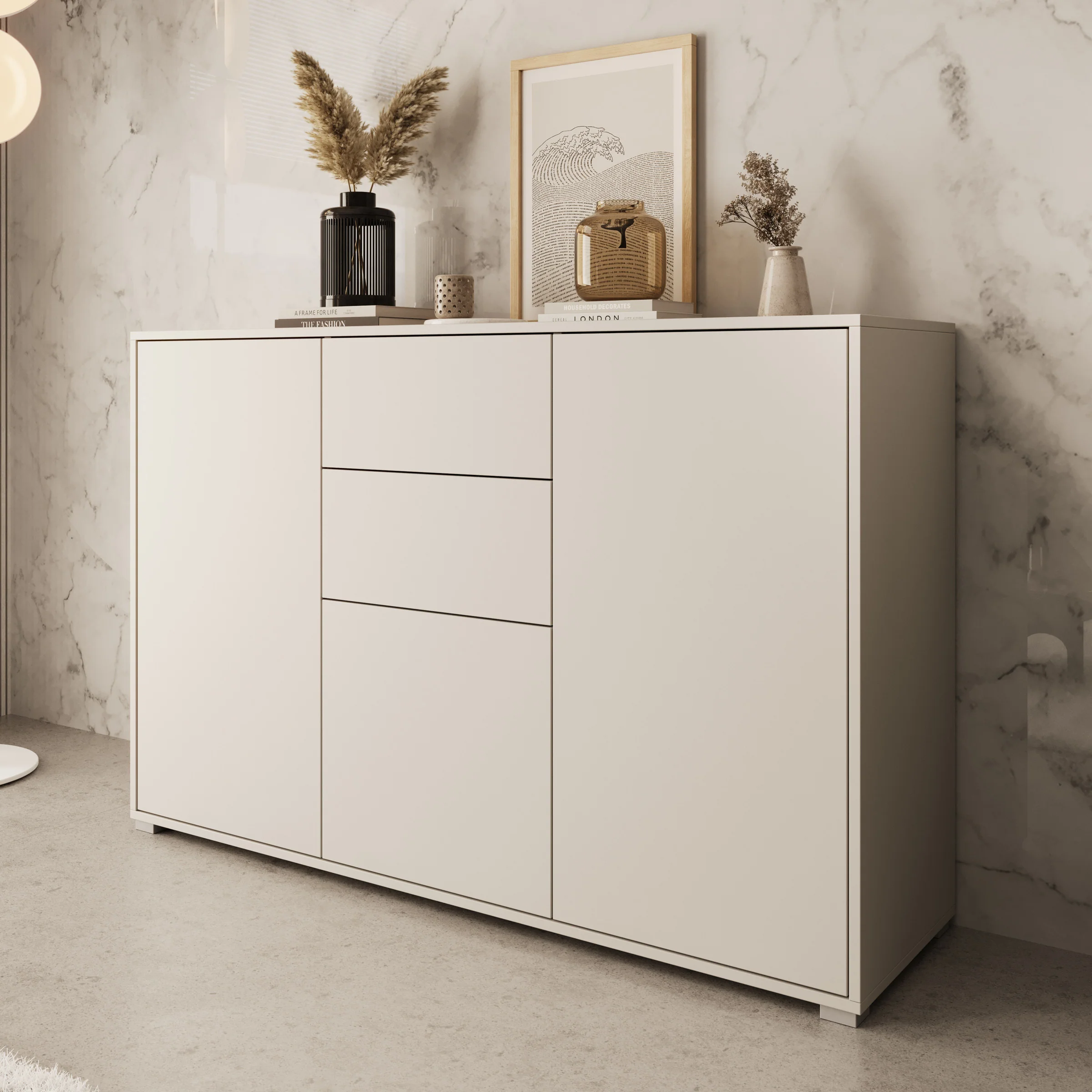Gideon - Dressoir - Beige - 141x41x93 cm