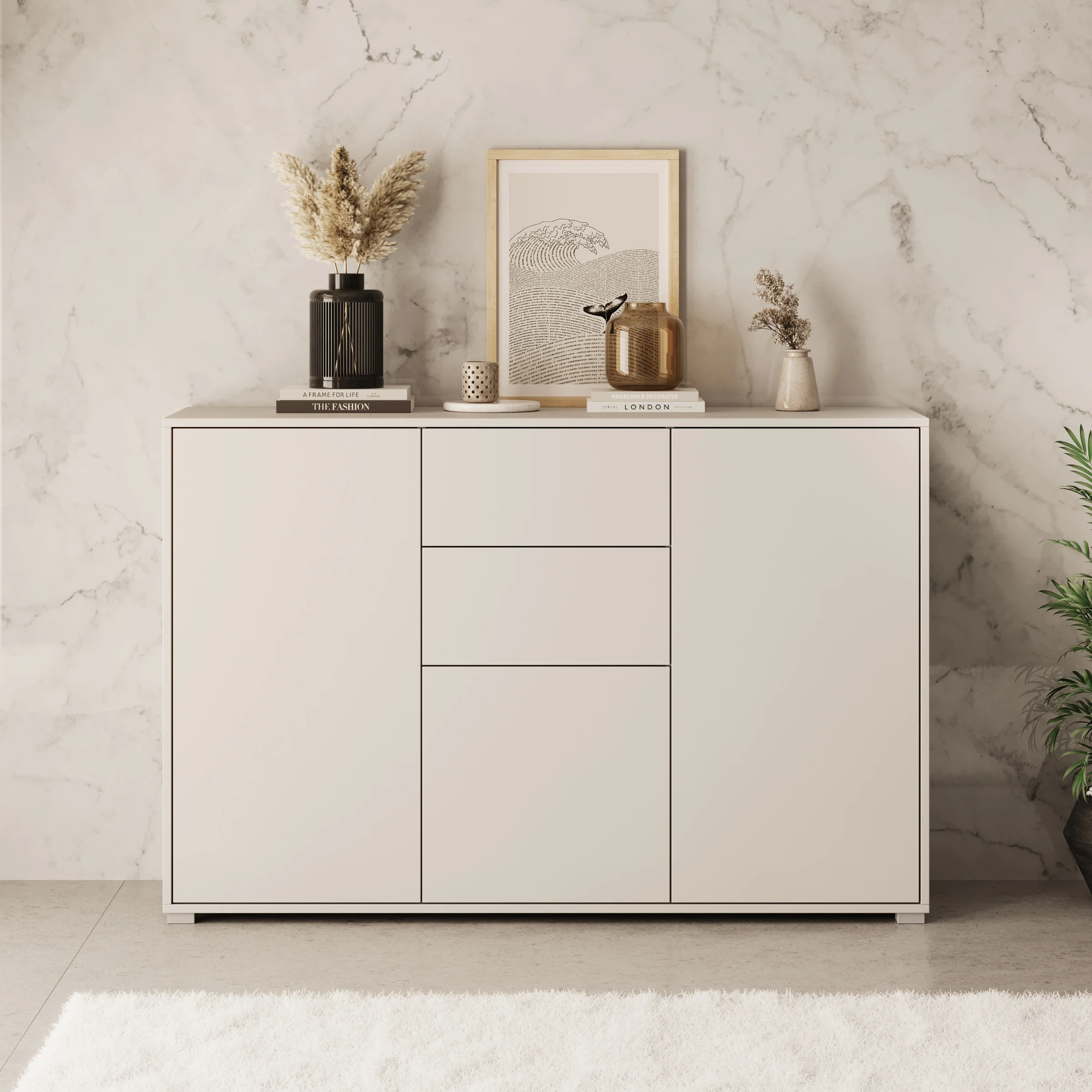 Gideon - Dressoir - Beige - 141x41x93 cm - Image 3