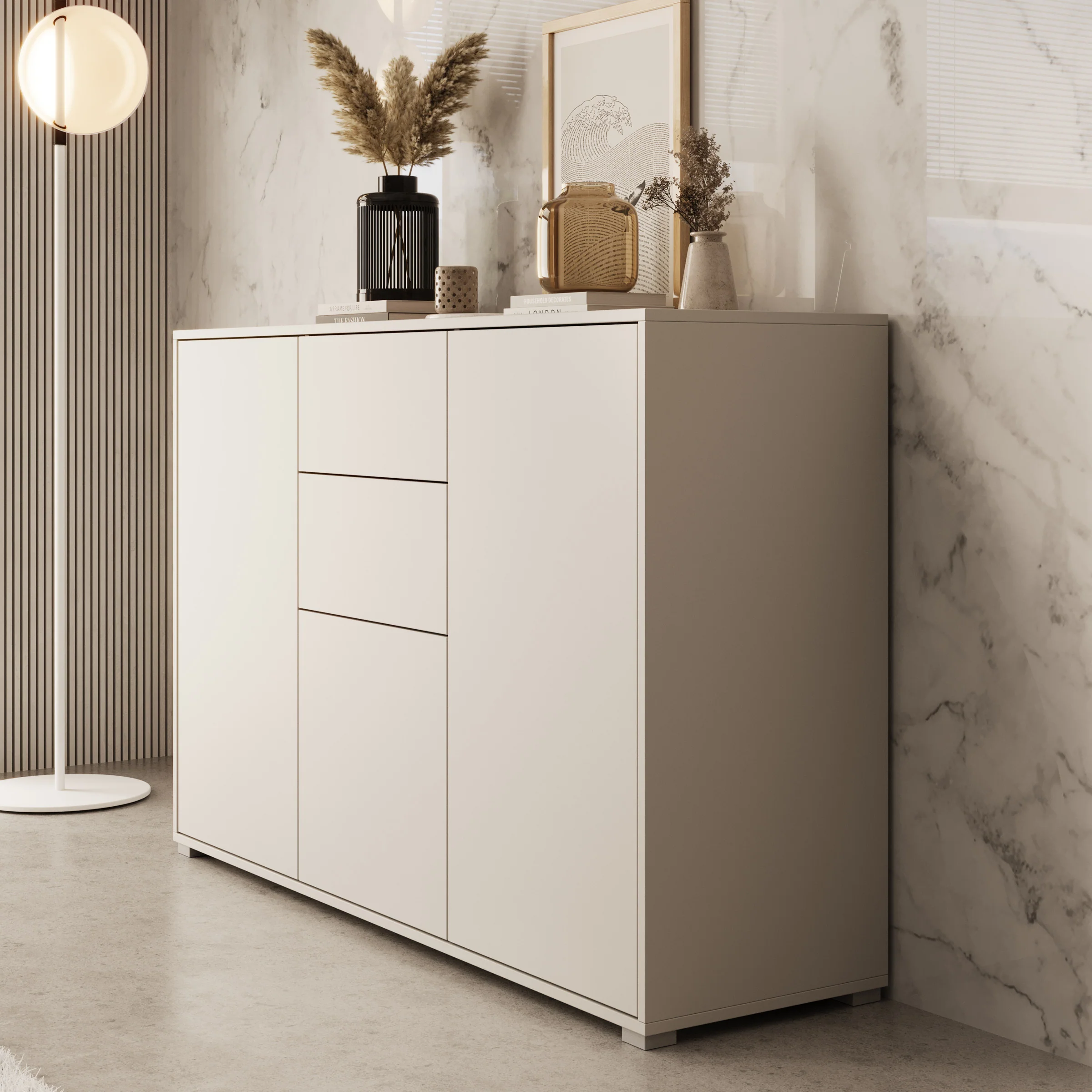 Gideon - Dressoir - Beige - 141x41x93 cm - Image 4