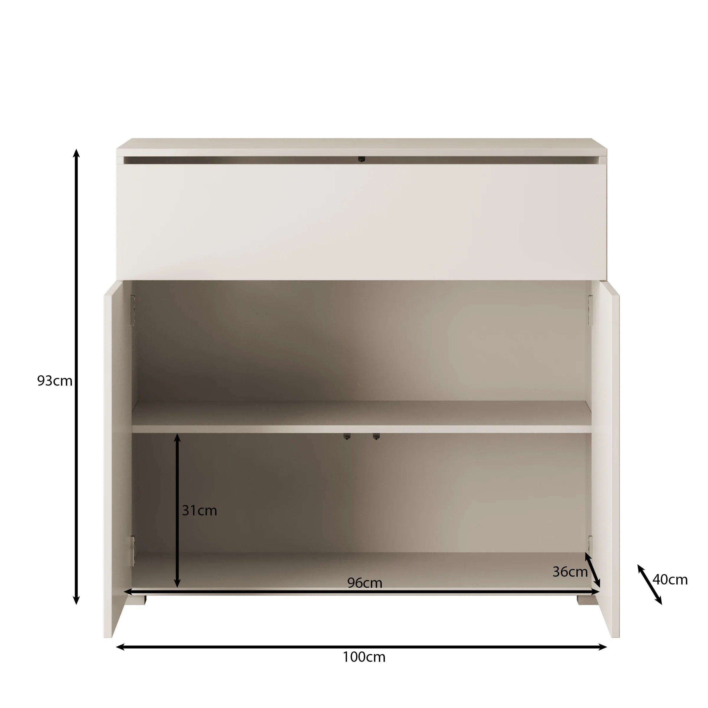 Gideon - Dressoir - Wit - 100x40x93 cm - Image 5