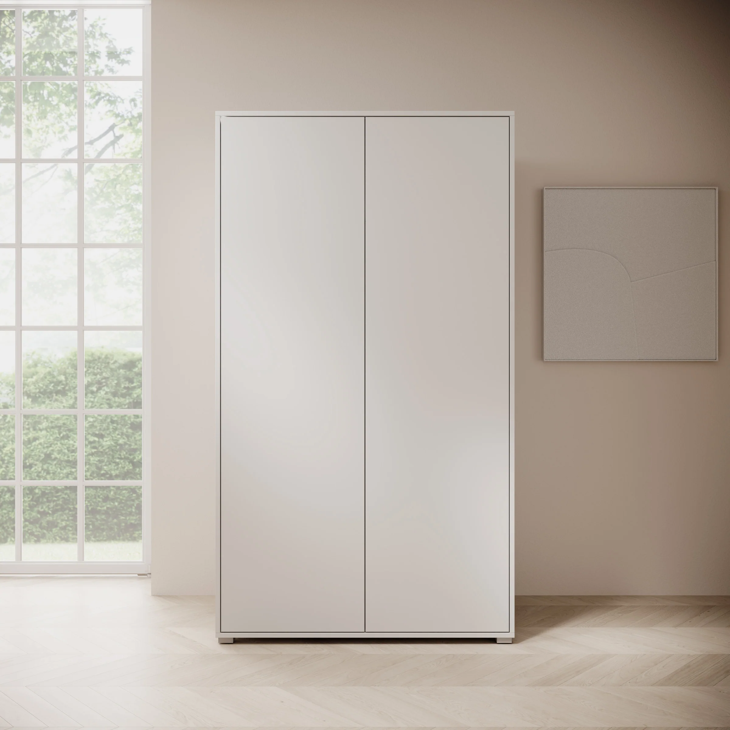 Gideon - Kledingkast 2-deurs - Wit - 100x59x178 cm - Image 3