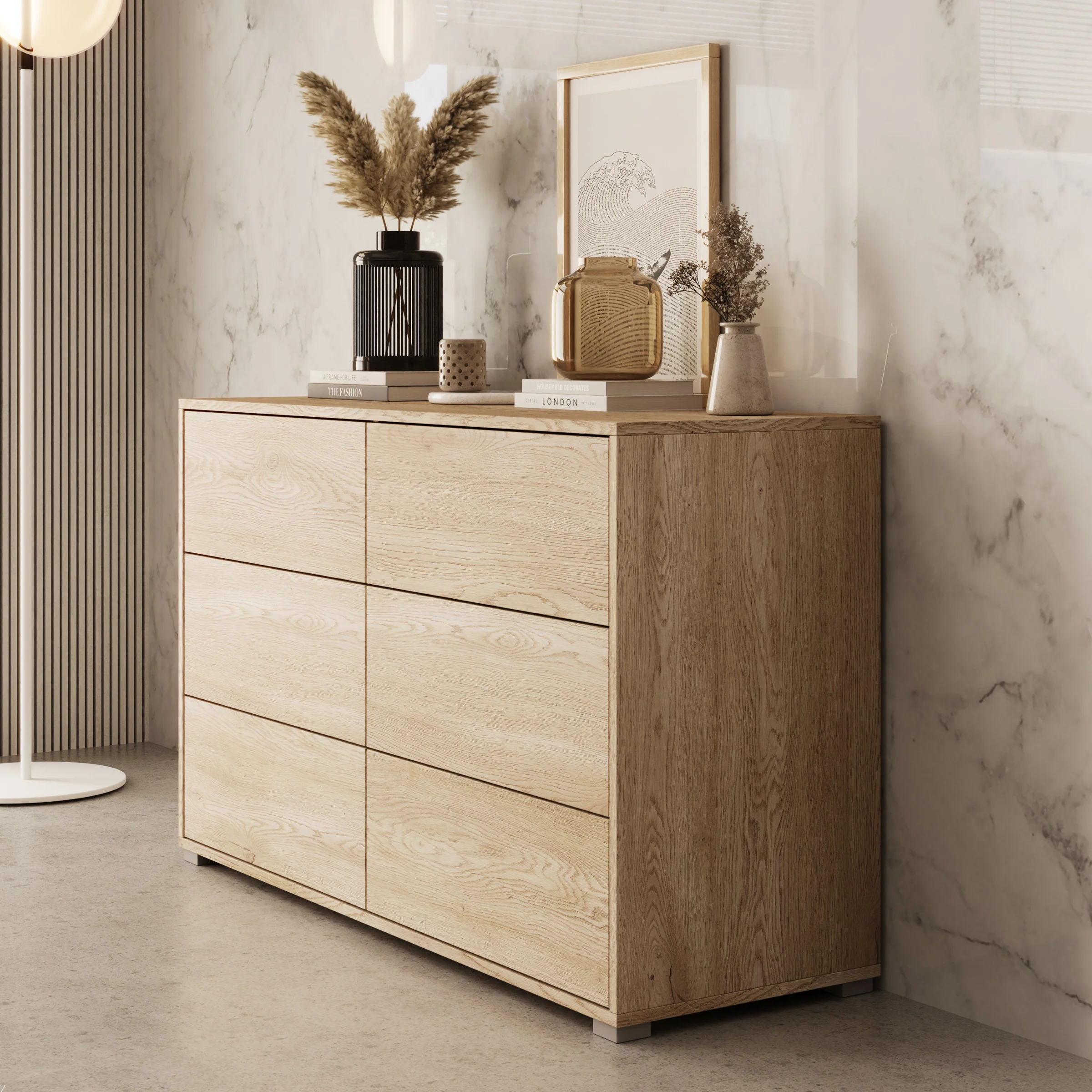 Gideon - Ladekast - Eikenpatroon - 120x41x73 - Image 4