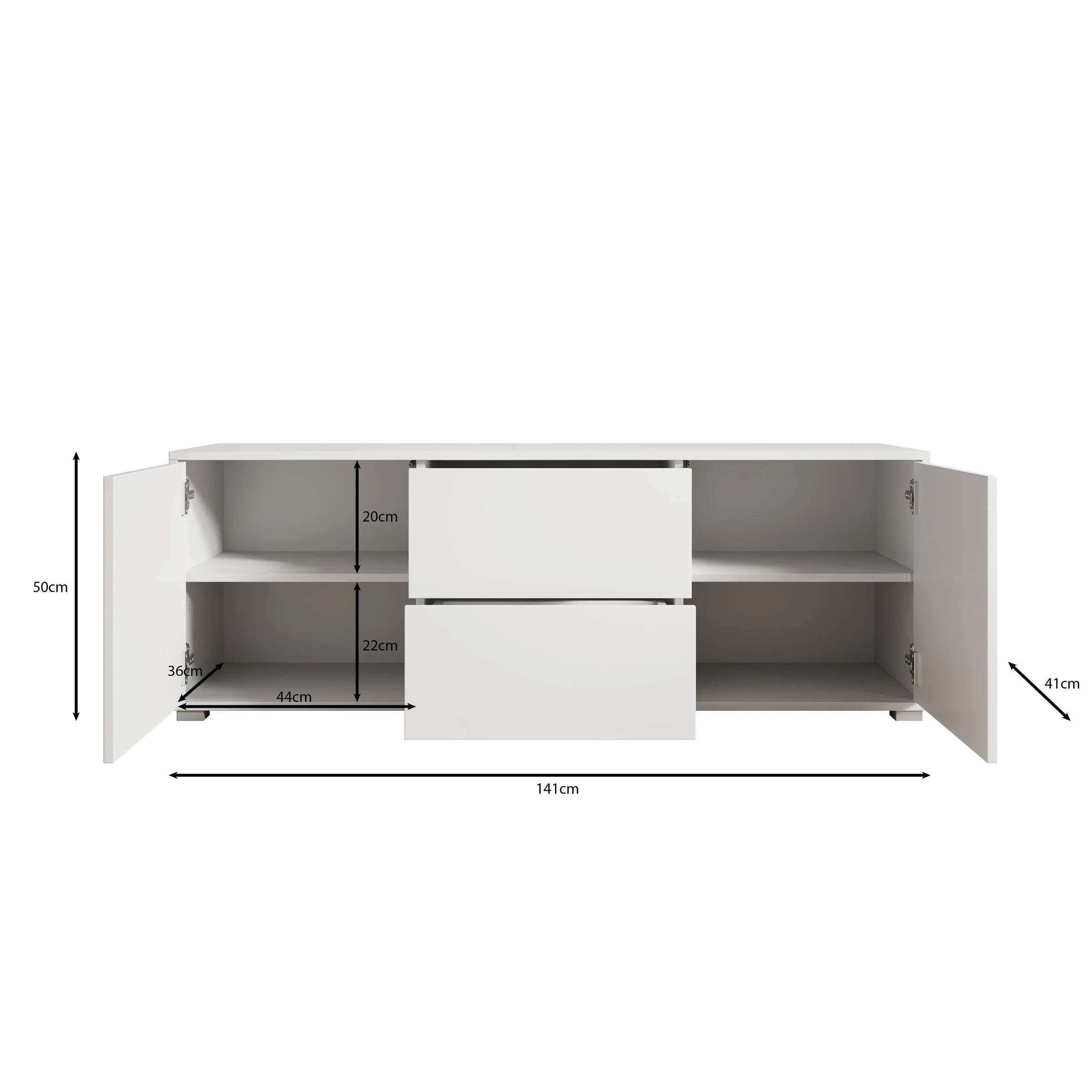 Gideon - TV-Meubel - Beige - 141x41x50 cm - Image 5