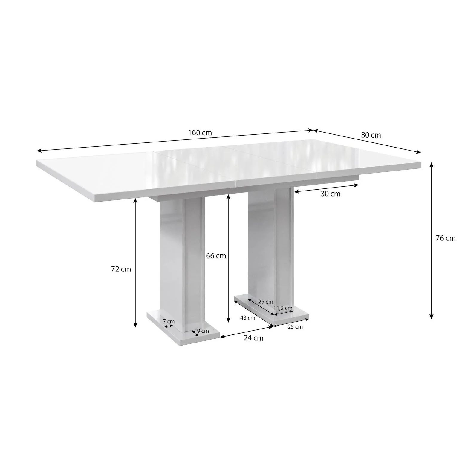 Glamour - Eetkamertafel - Zwart - 120x80x76 cm - Image 5