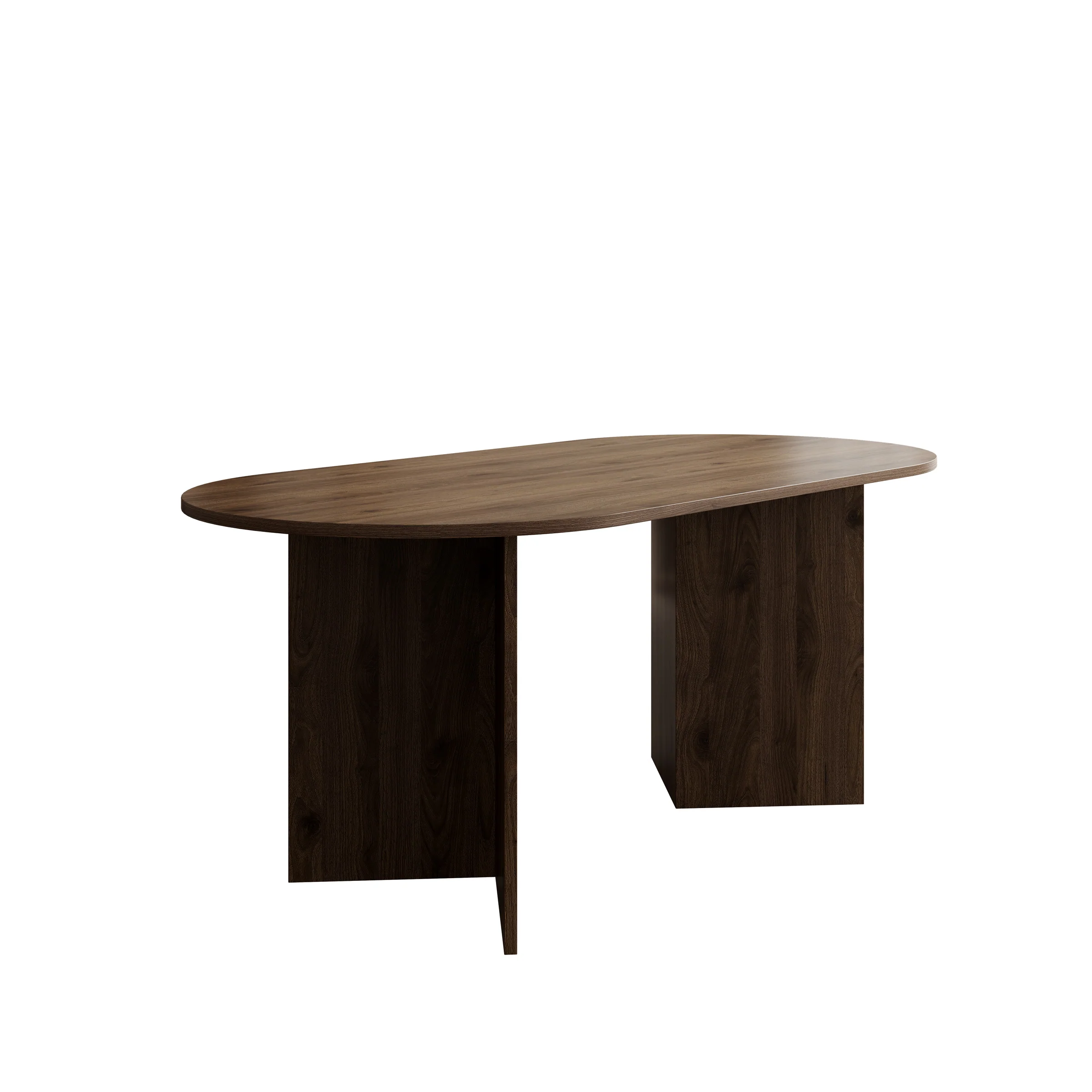 Glenne - Eetkamertafel ovaal - Donker eiken patroon - 185x90x75 cm - Image 5