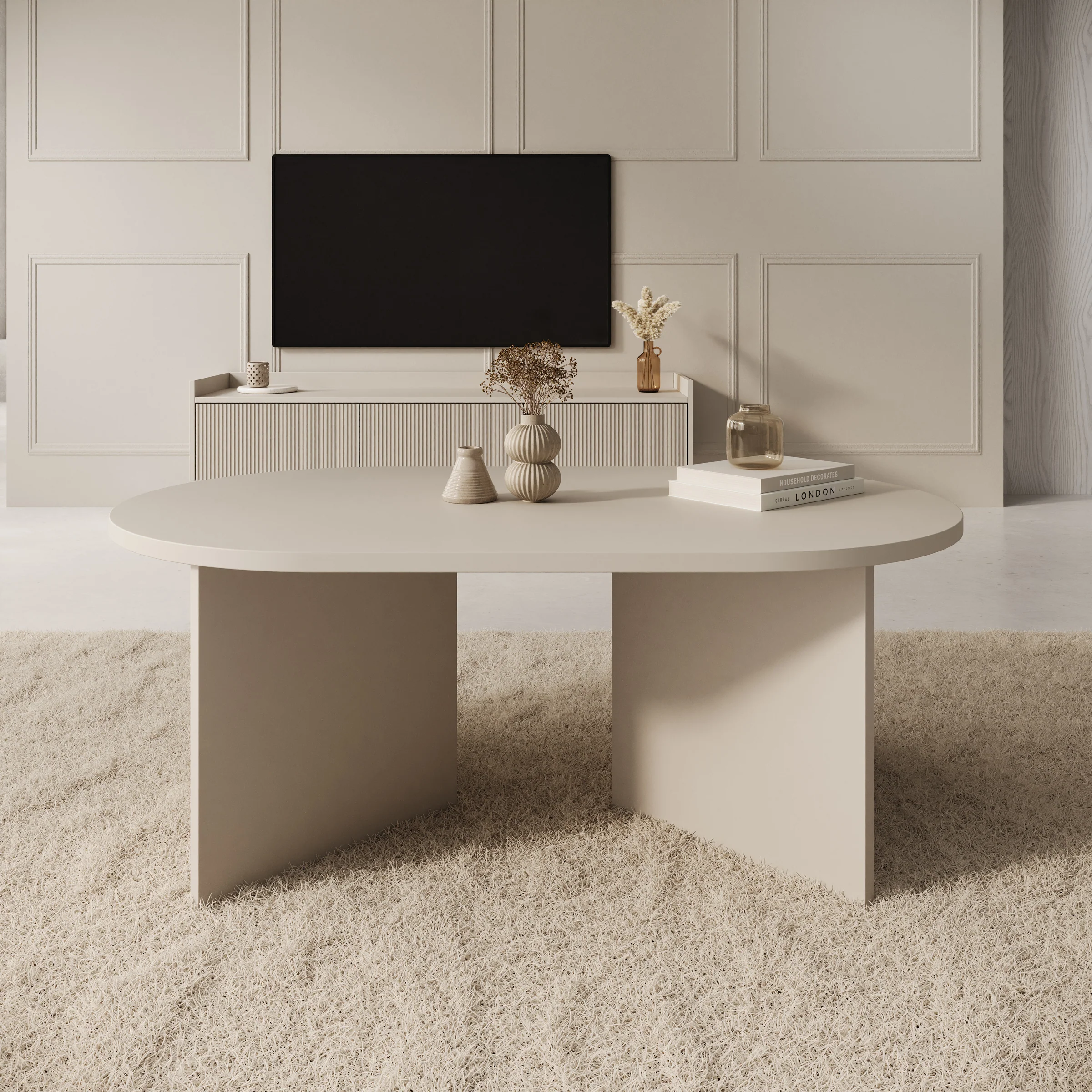 Glenne - Salontafel - Beige - 110x65x42 cm - Image 2