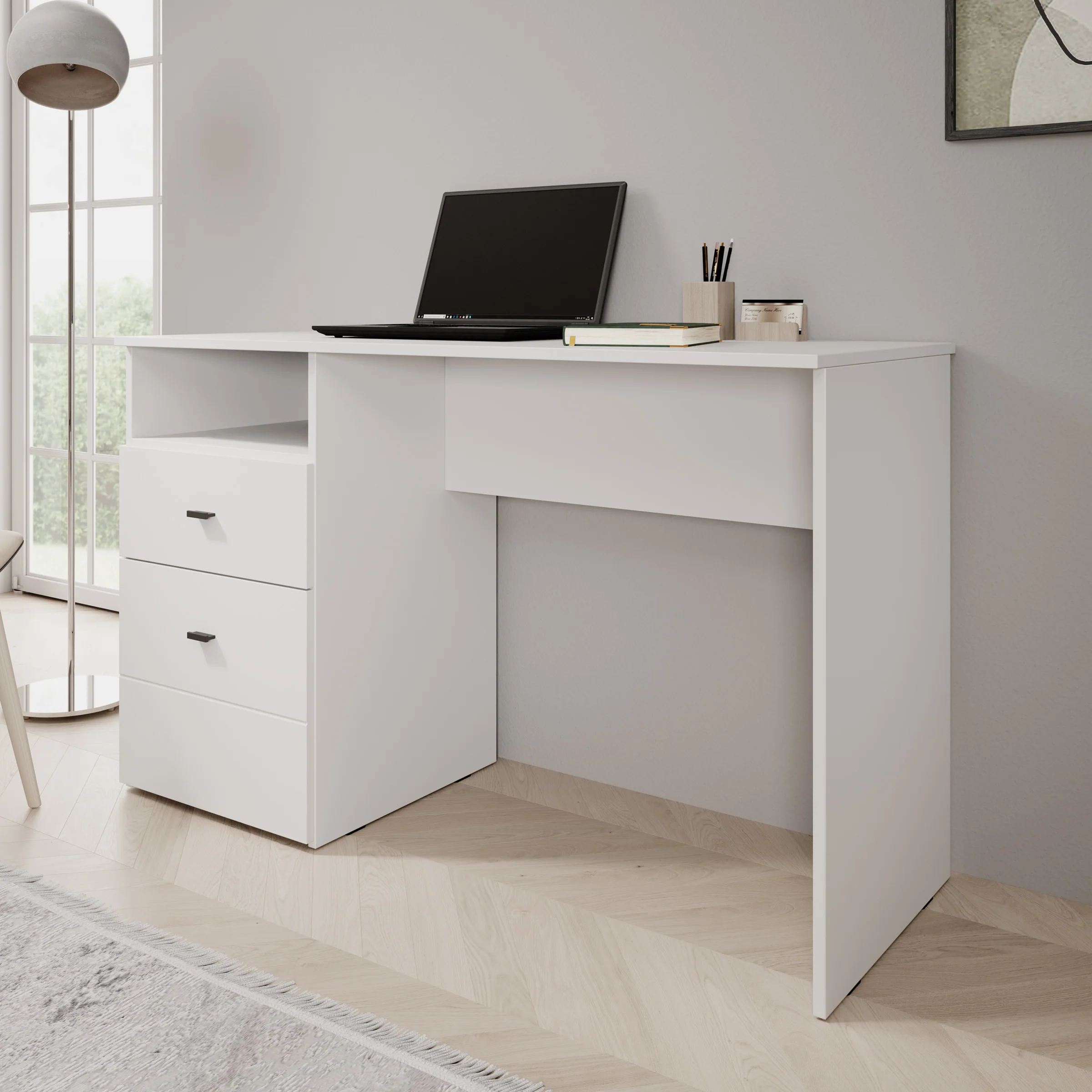 Haroa - Bureau - Wit - 127x51x77 cm