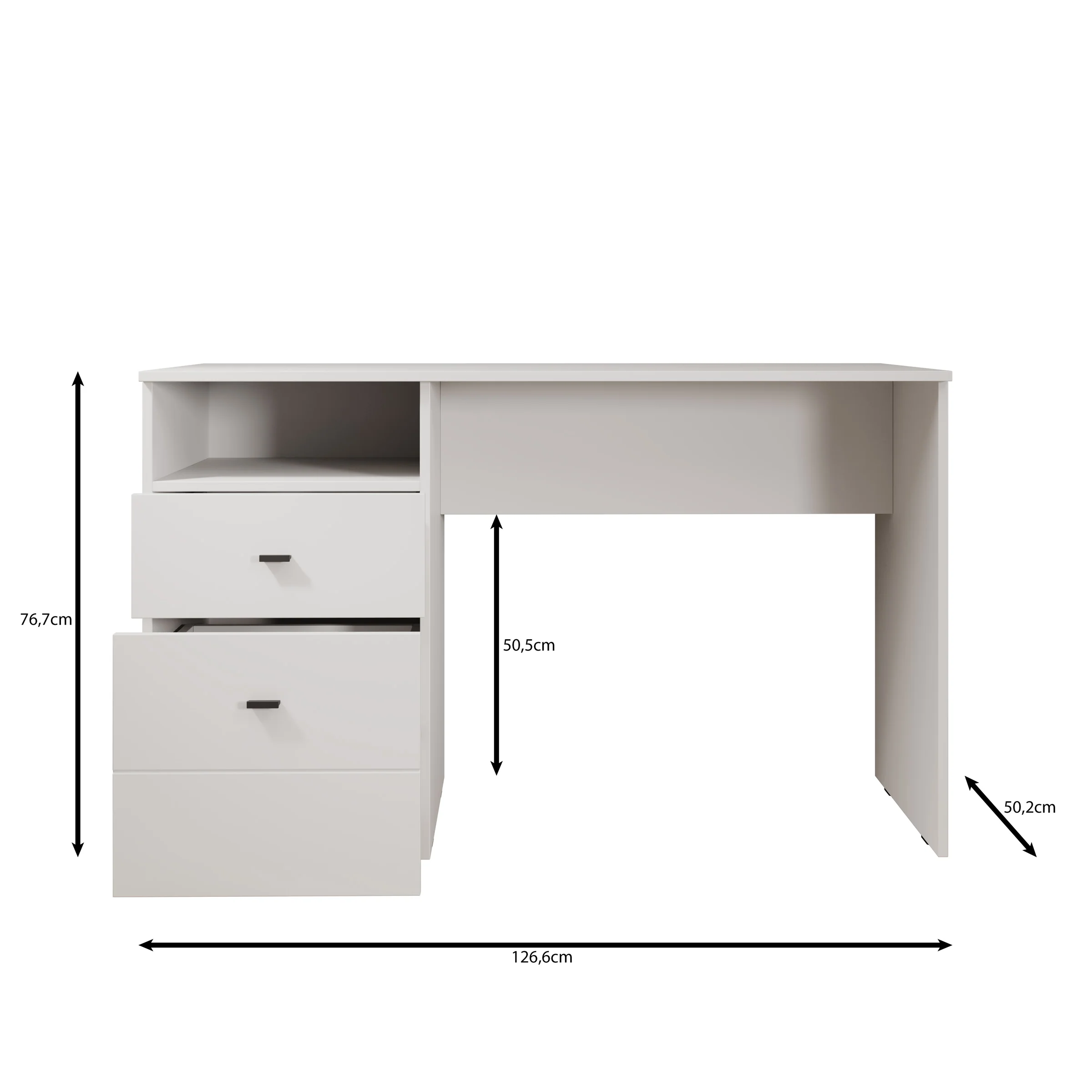 Haroa - Bureau - Wit - 127x51x77 cm - Image 6