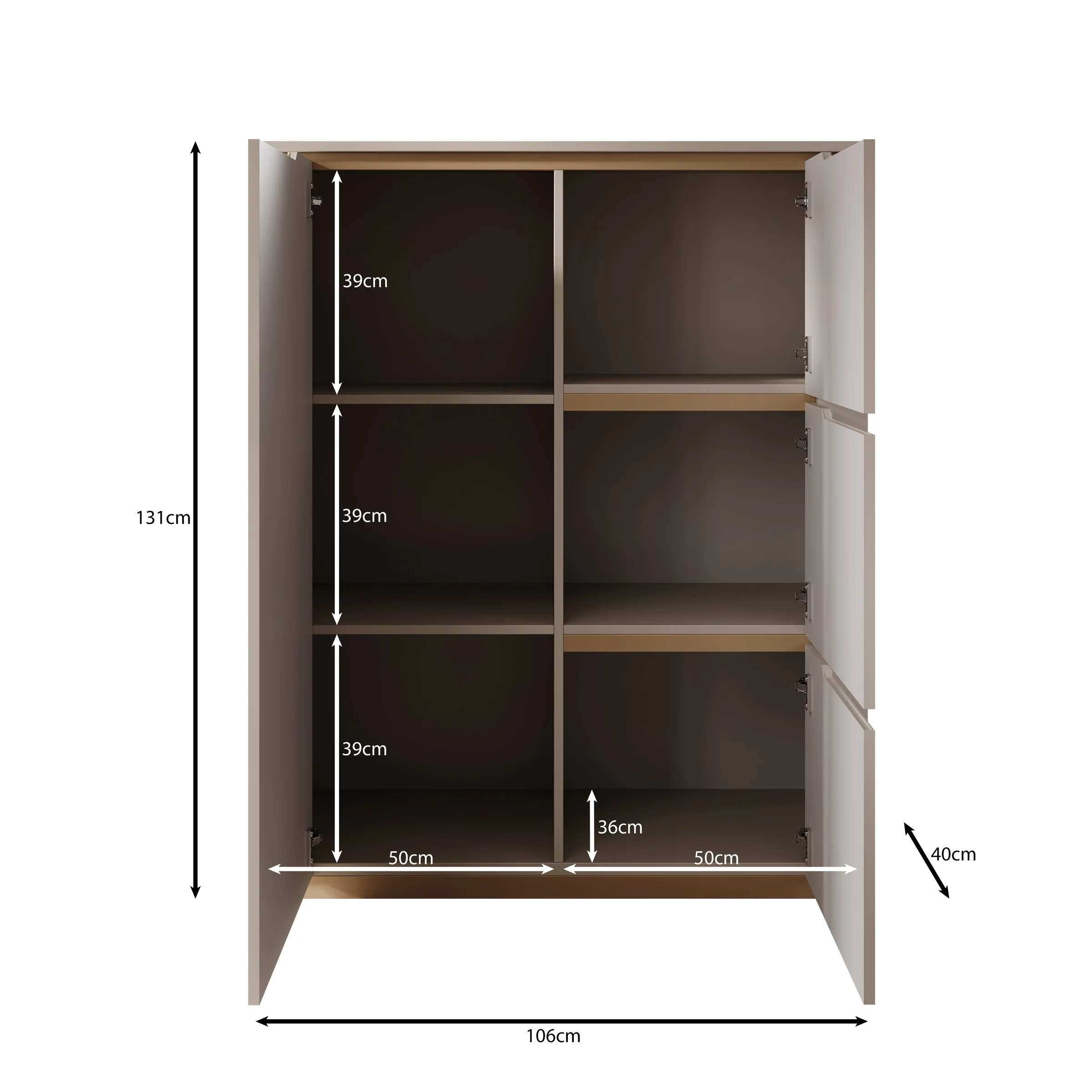Harper - Dressoir - Beige - 106x40x131 cm - Image 6