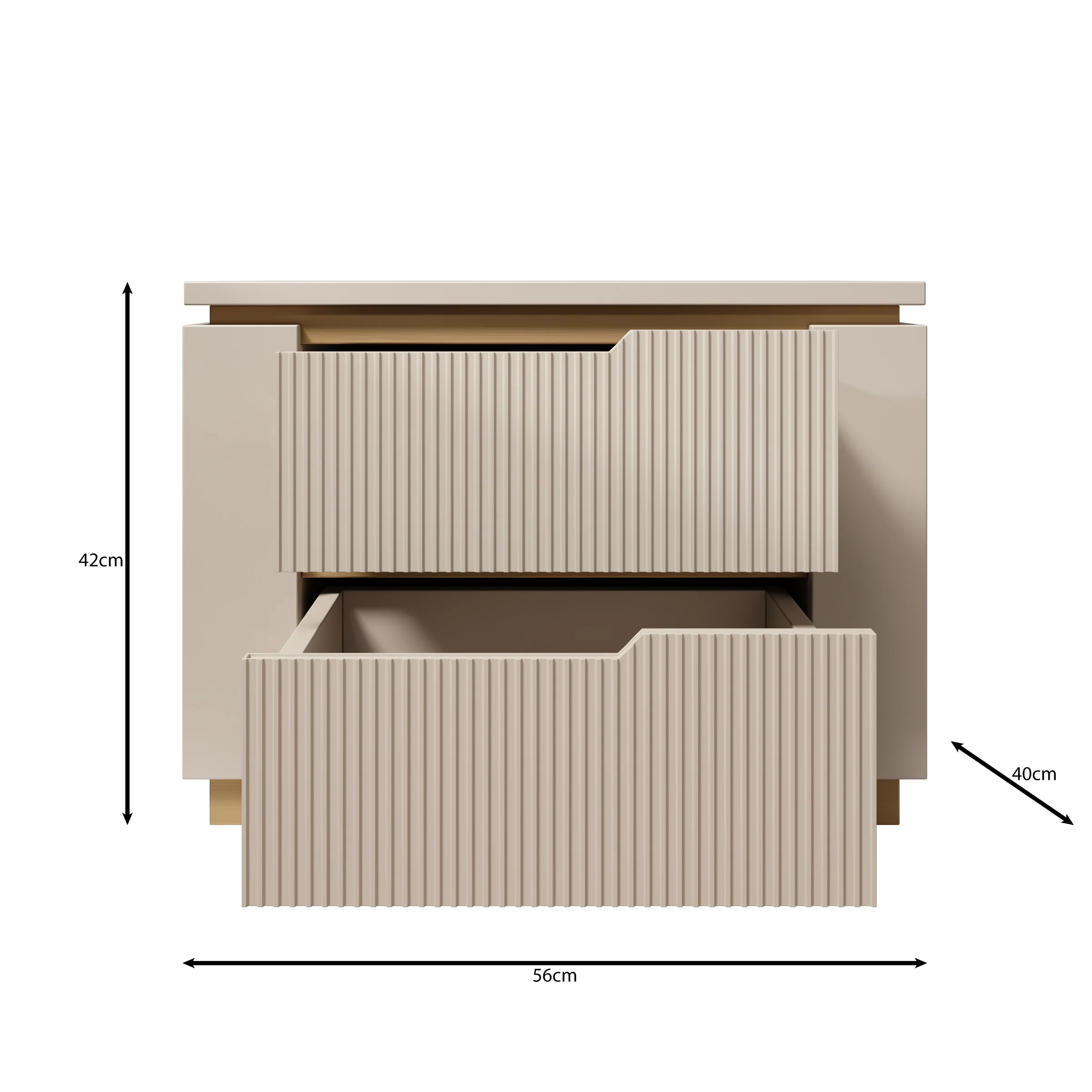 Harper - Nachtkastje - Beige - 56x40x42 cm - Image 5