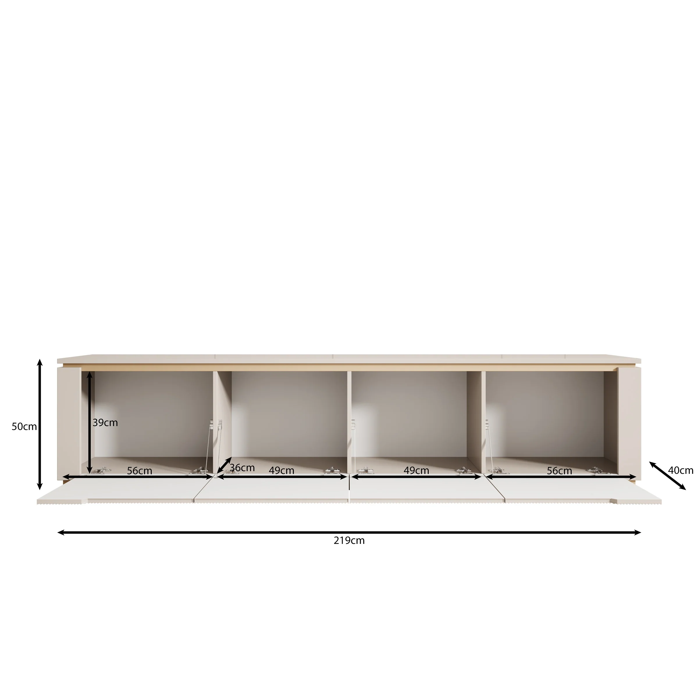Harper - TV-Meubel - Beige - 219x40x50 cm - Image 6