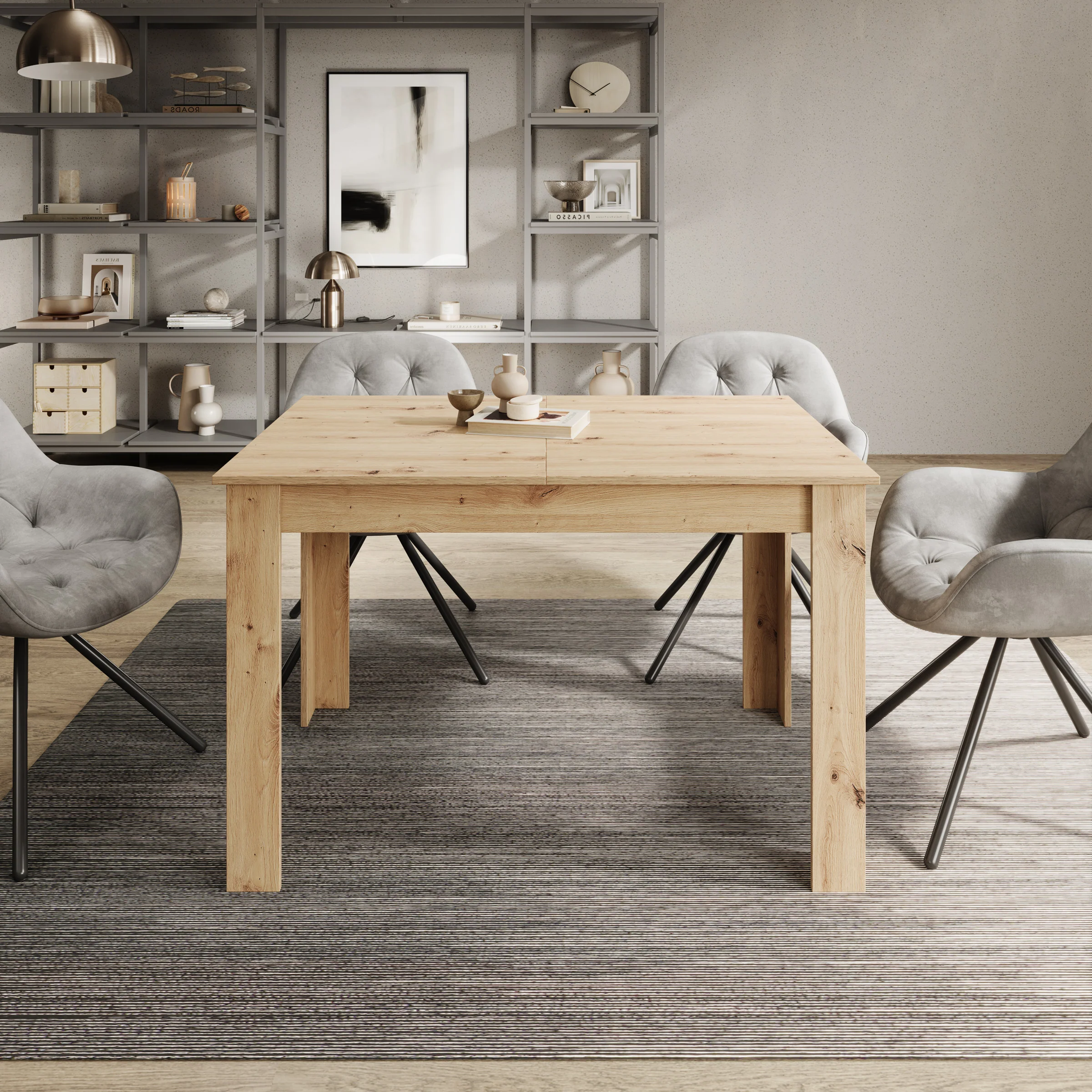 Haverford - Eetkamertafel - Eikenpatroon - 120x80x76cm - Image 2