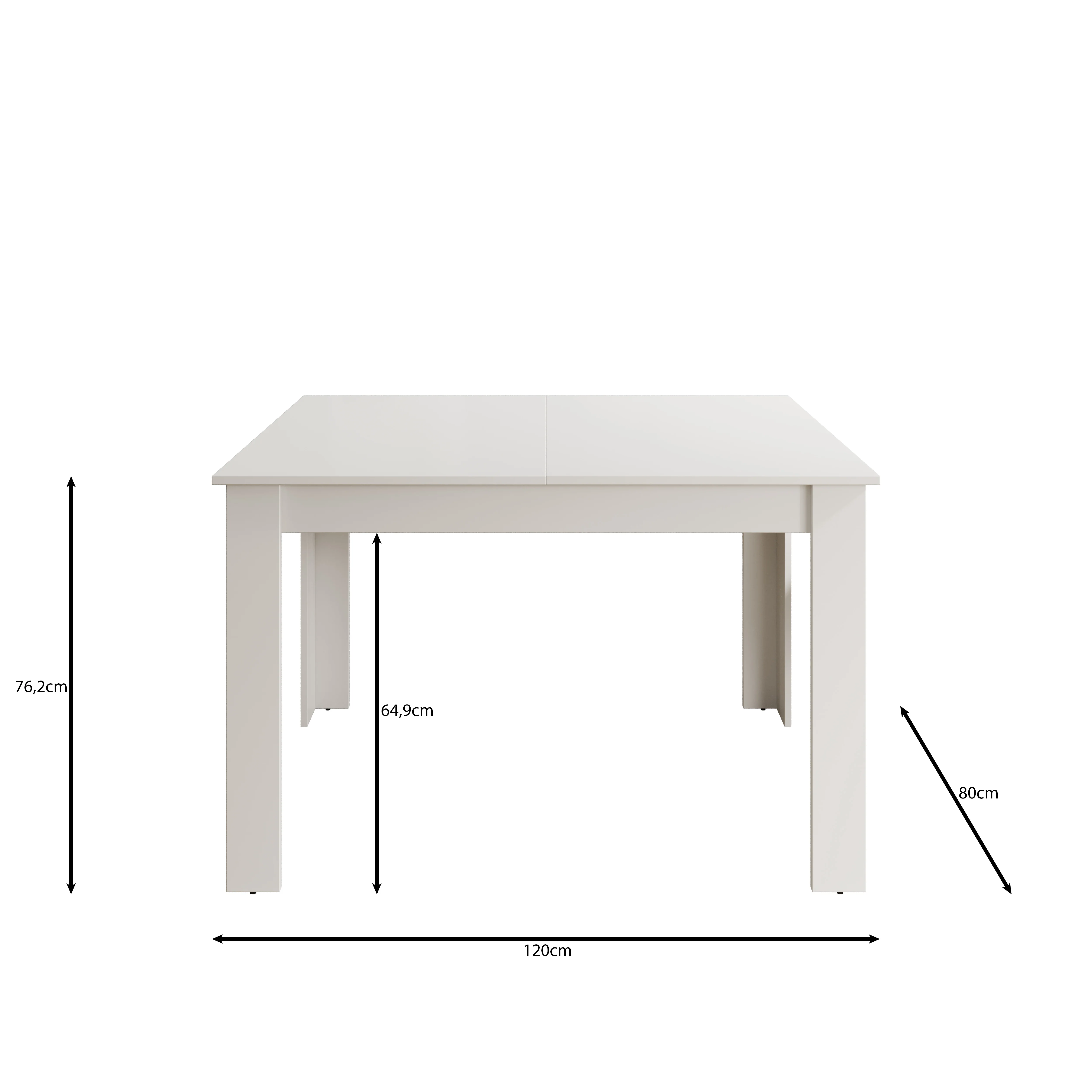 Haverford - Eetkamertafel - Wit - 120x80x76cm - Image 6