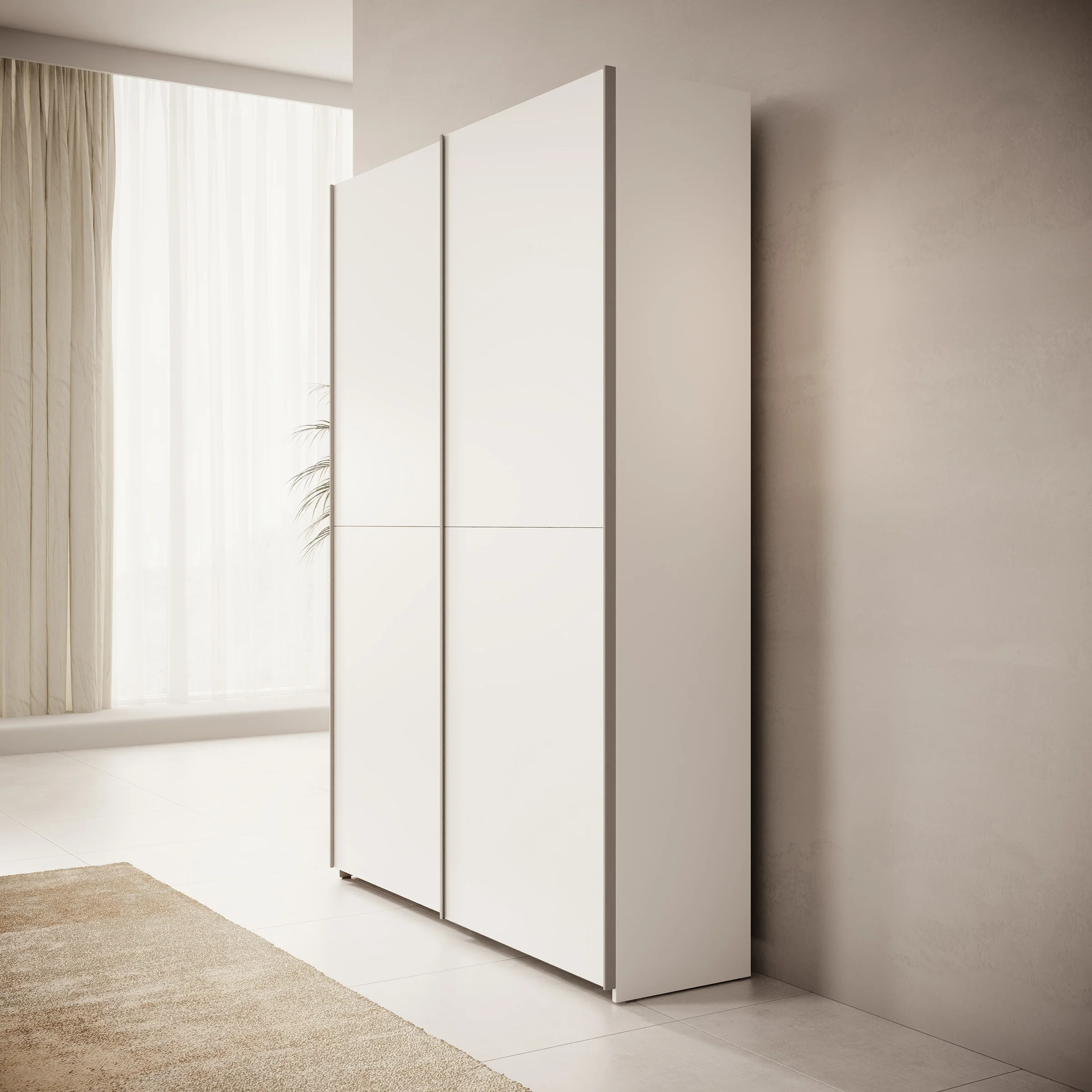 Helvar - Kledingkast met schuifdeuren - Wit - 150x39x211 cm - Image 4