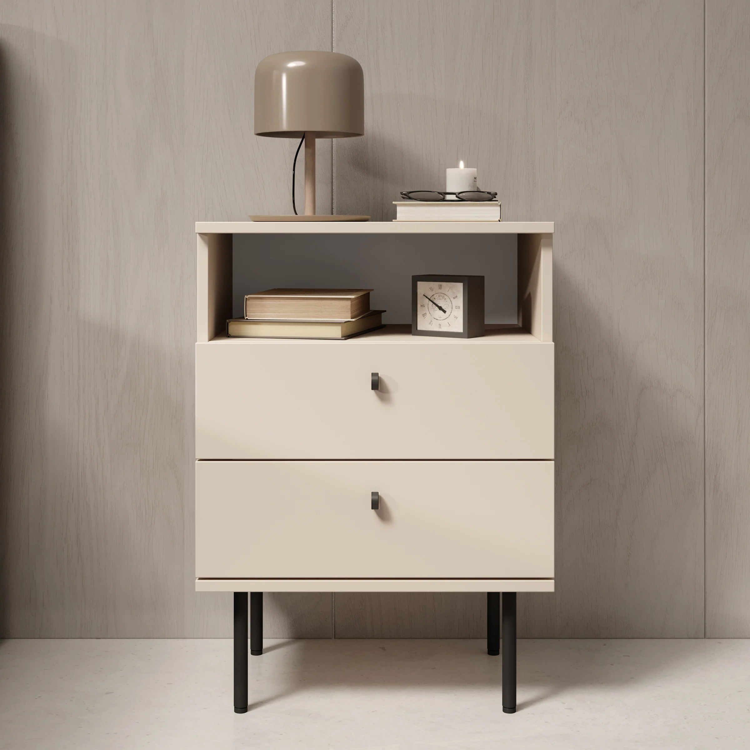Hidde 2 - Nachtkastje - Beige - 50x36x69 cm - Image 3
