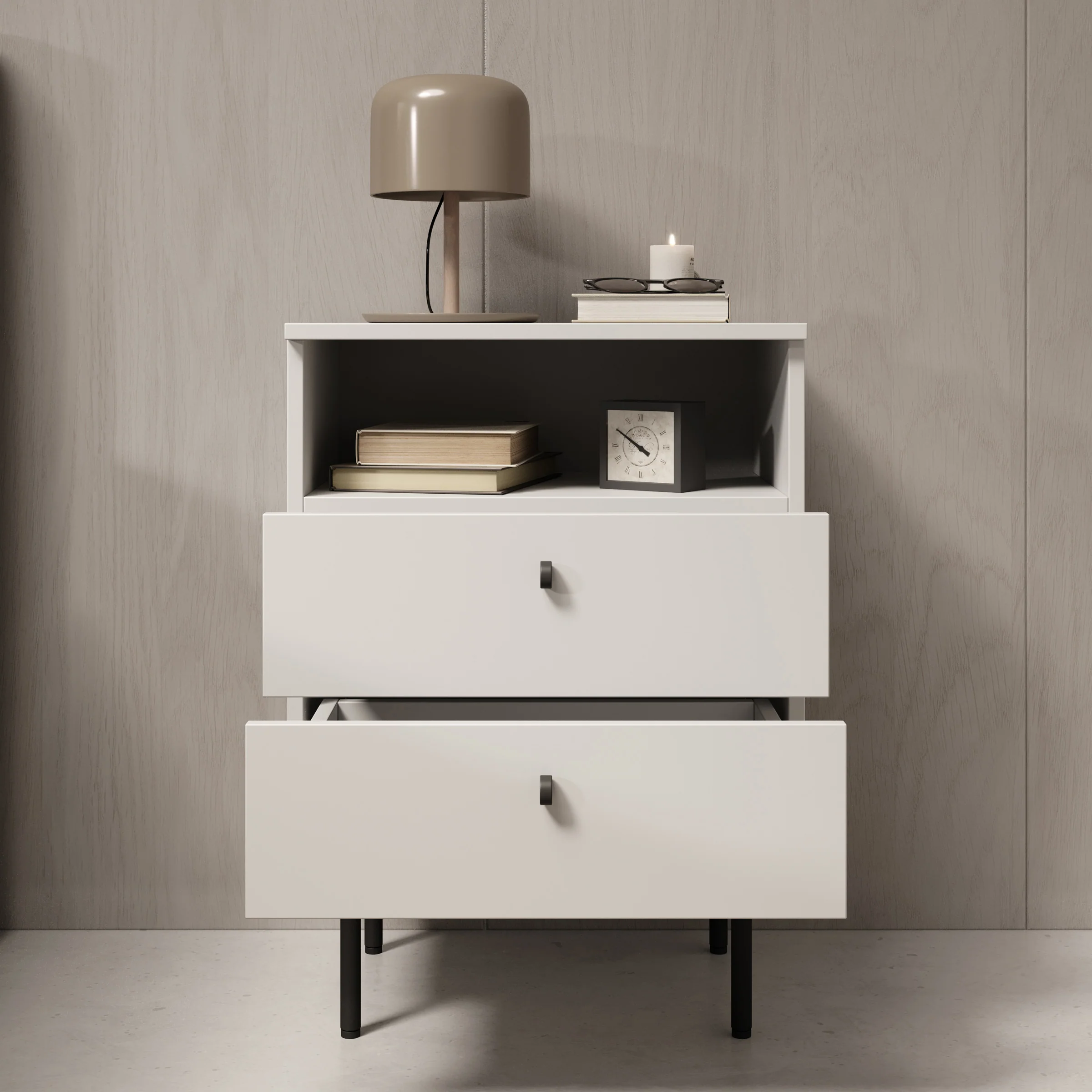 Hidde 2 - Nachtkastje - Wit - 50x36x69 cm - Image 2