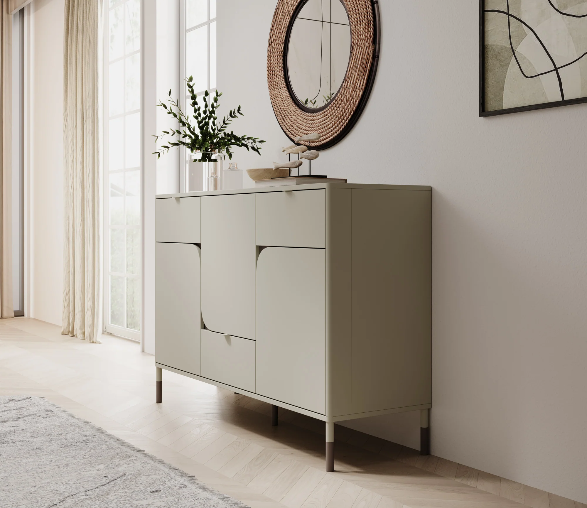 Hill - Dressoir - Beige - 130x40x87 cm - Image 4