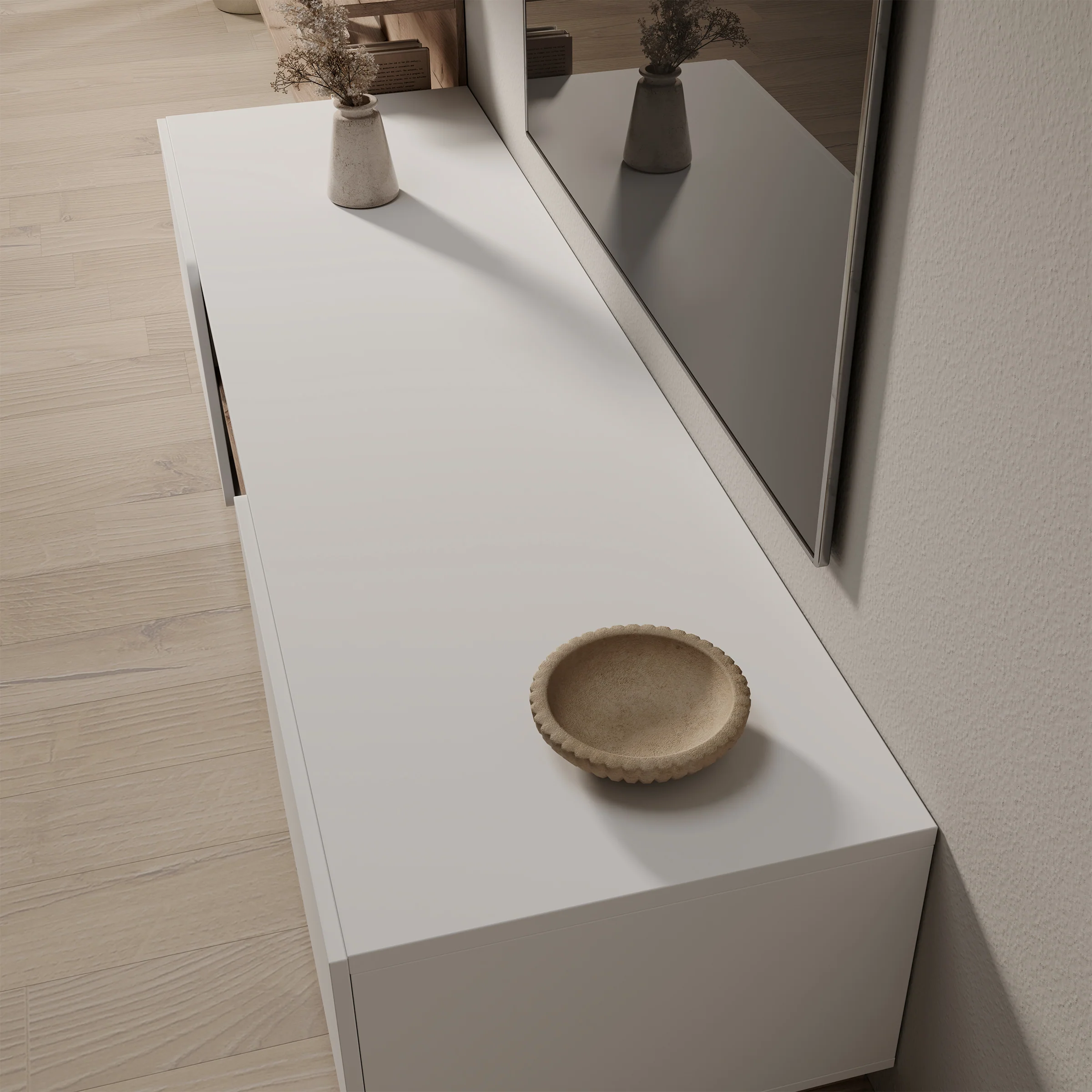 Huxley - Wandmeubel - Eikenpatroon/Wit - 296x52x203 cm - Image 5