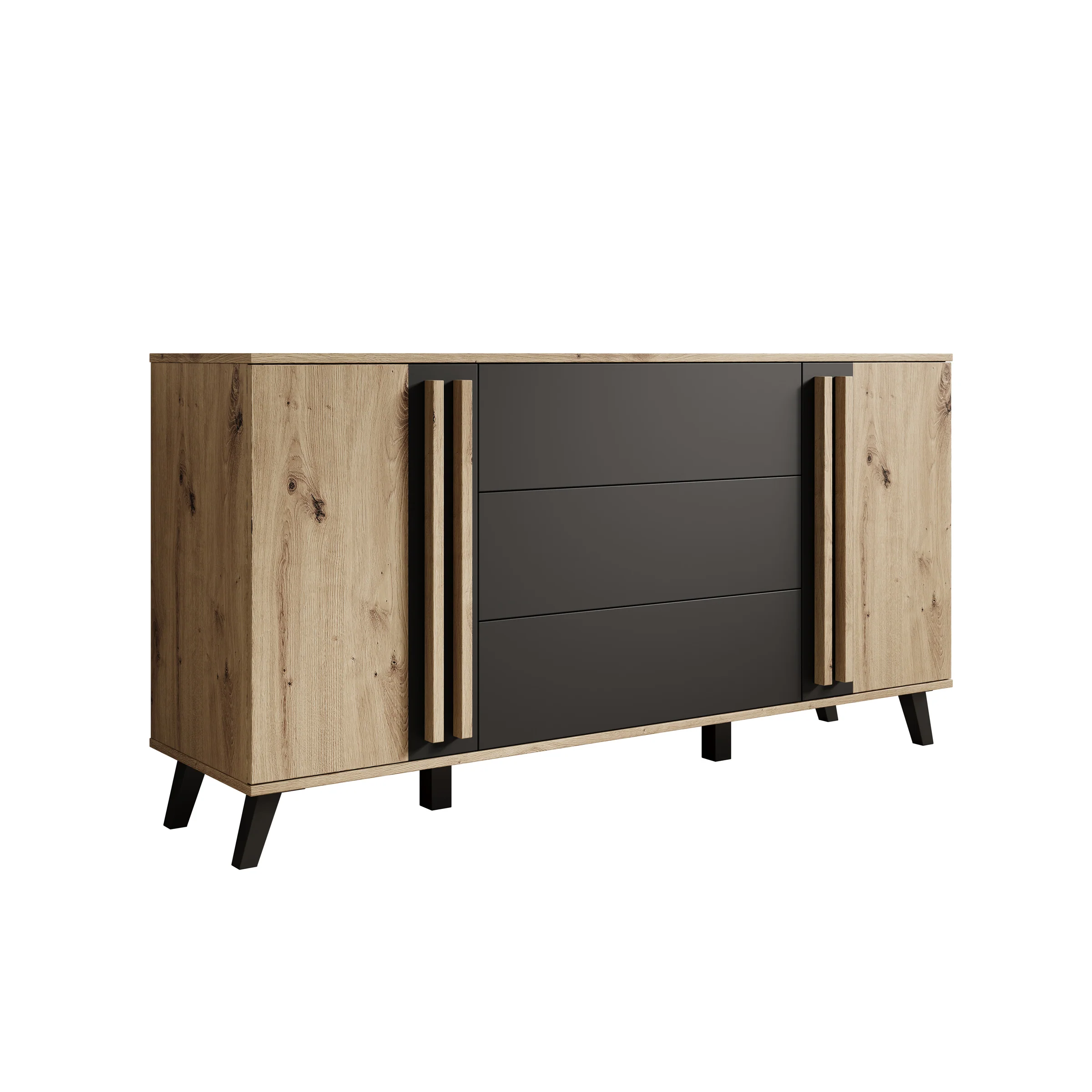 Hydra - Dressoir - Eiken/Zwart - 150x40x78 cm - Image 8