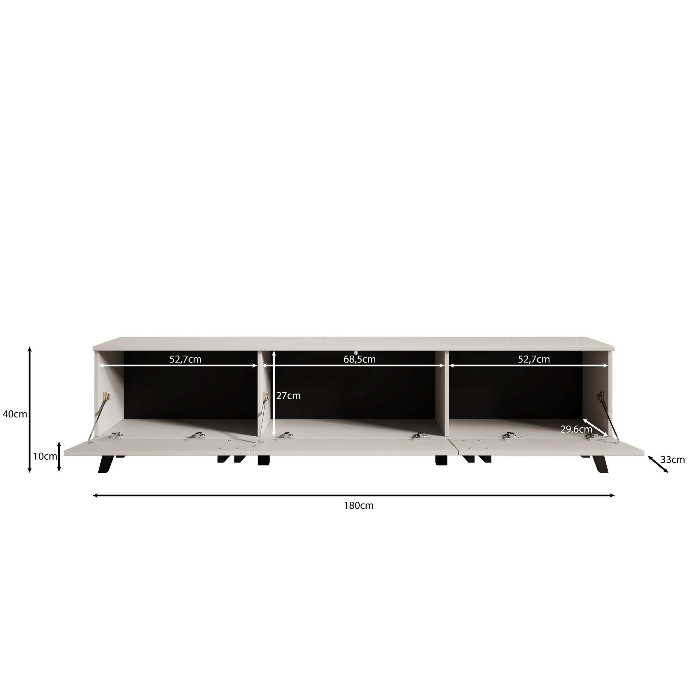 Hydra - TV-Meubel - Eiken/Zwart - 180x33x40 cm - Image 6