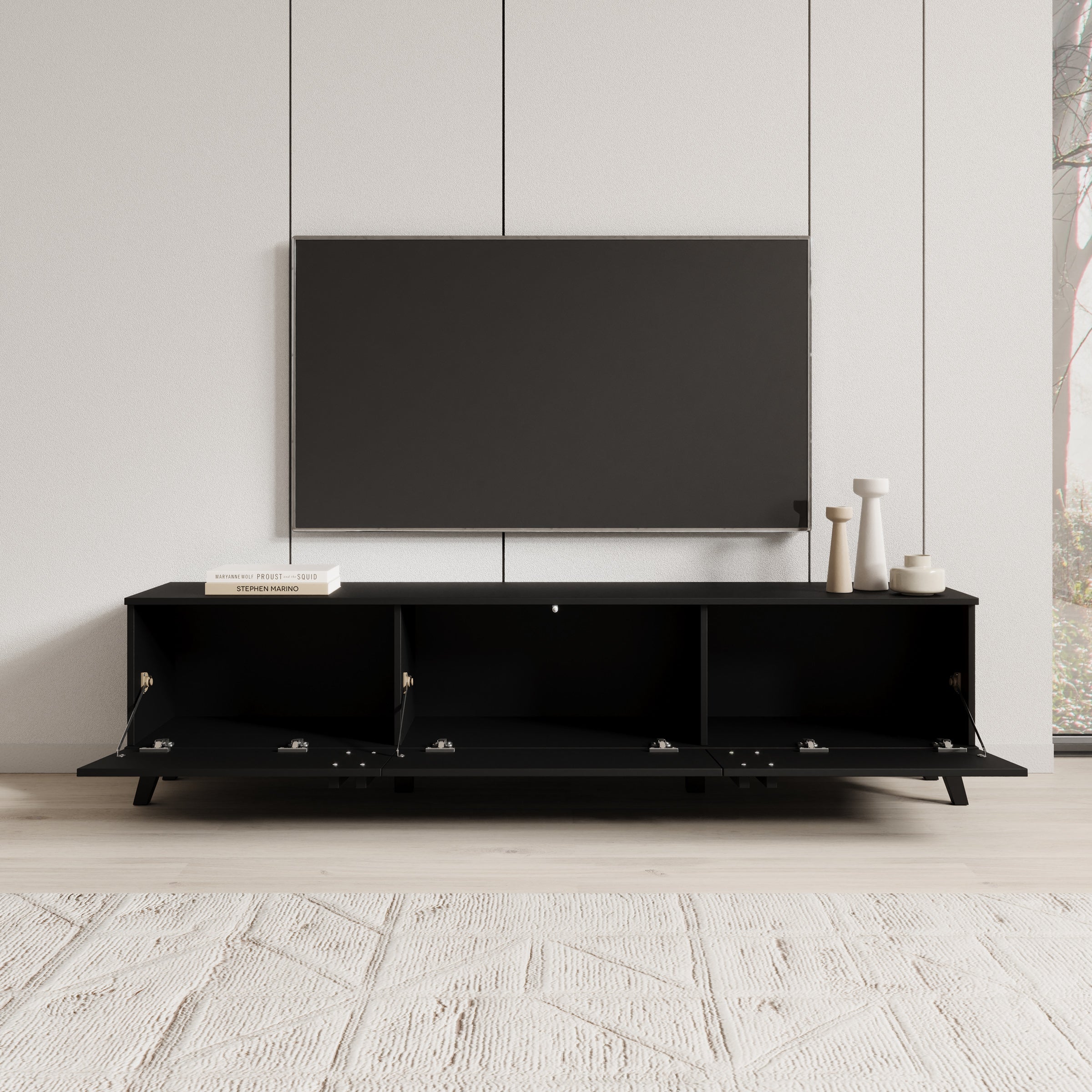 Hydra - TV-Meubel - Zwart - 180x33x40 cm - Image 2
