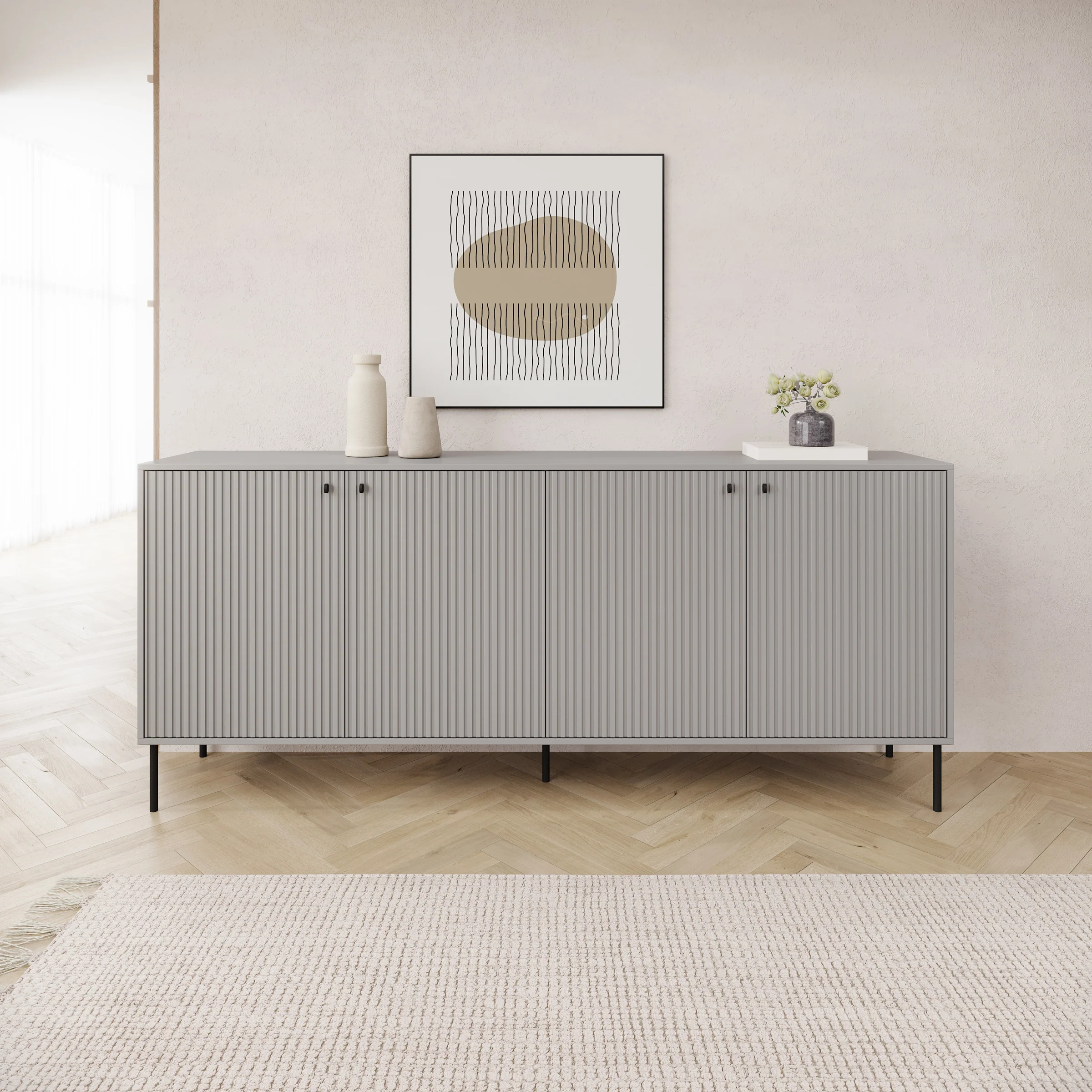 Ilux - Dressoir - Grijs - 207x41x89 cm - Image 3