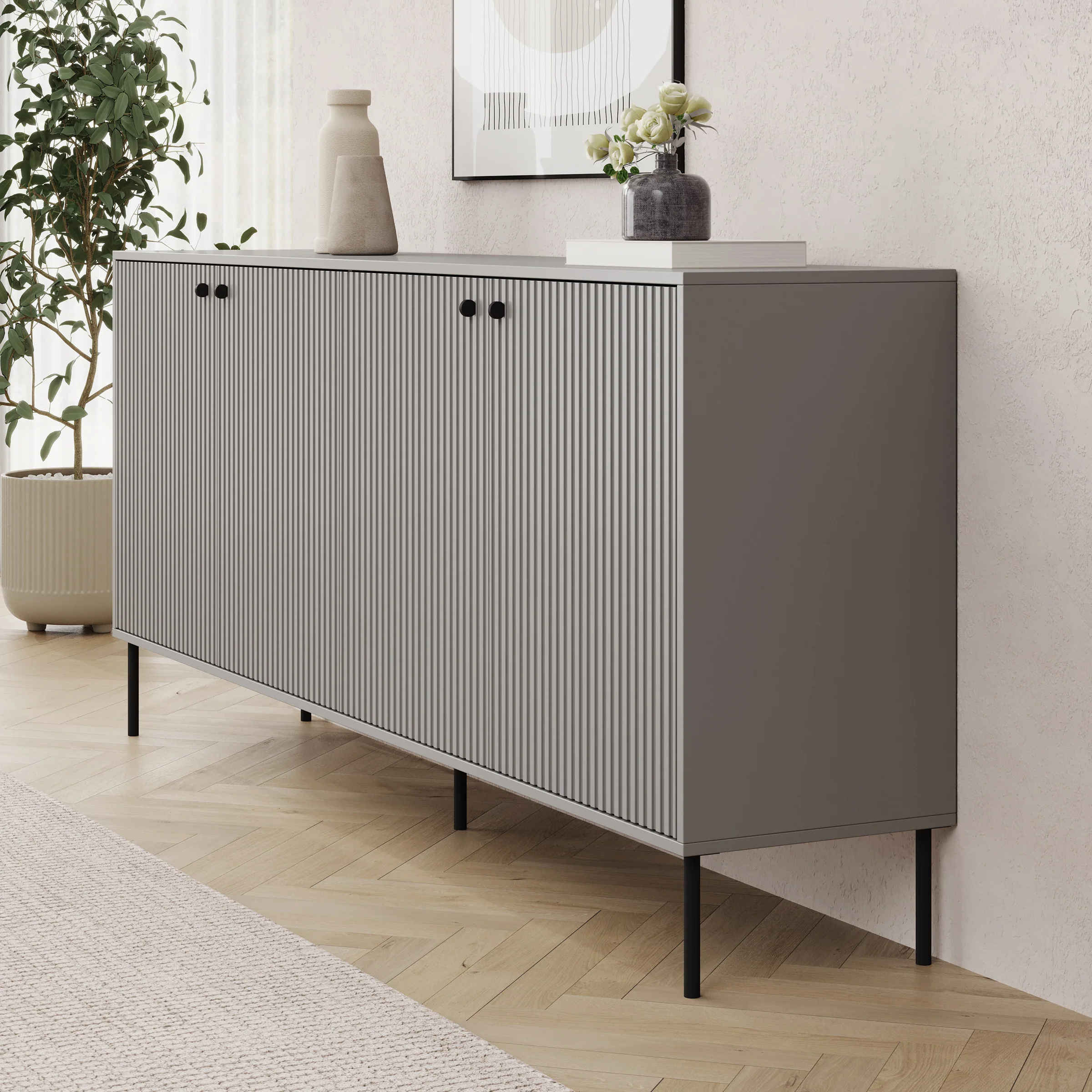 Ilux - Dressoir - Grijs - 207x41x89 cm - Image 4