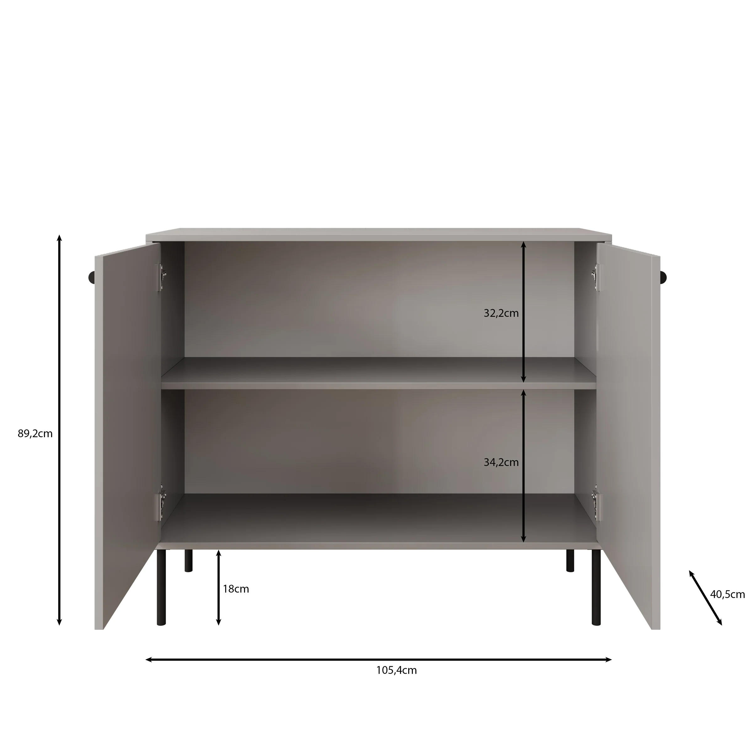 Ilux - Dressoir - Grijs - 105x41x89 cm - Image 5