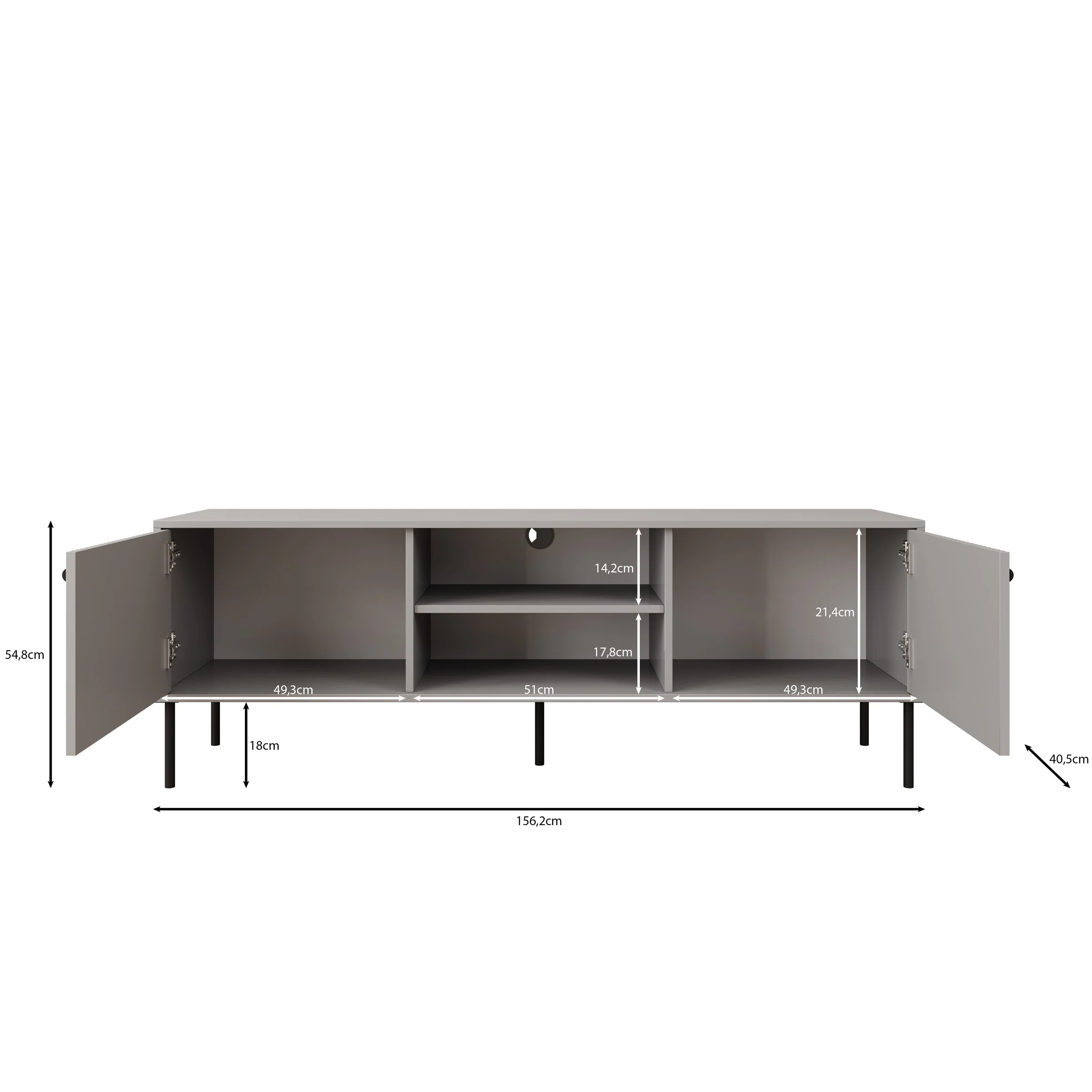 Ilux - TV-Meubel - Grijs - Image 5