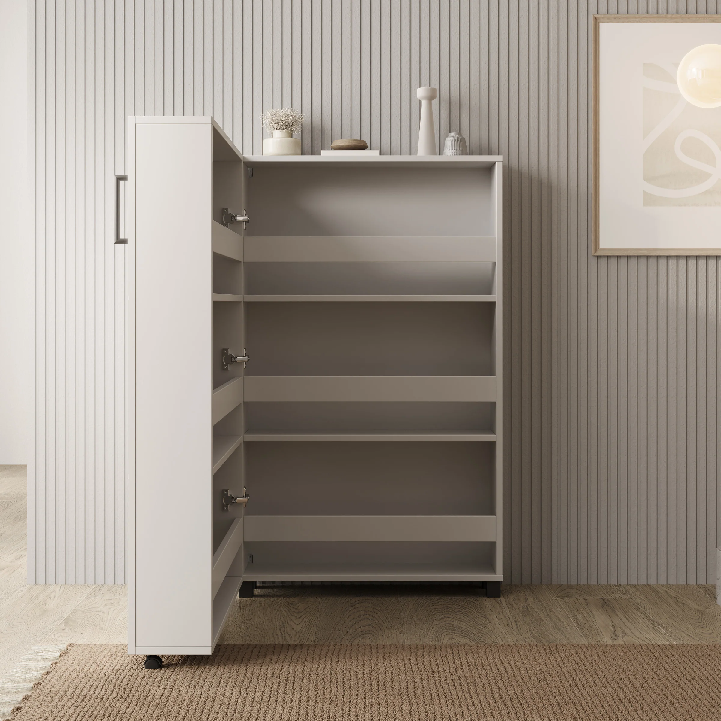 Inverly - Schoenenkast - Wit - 68x33x113 cm - Image 2