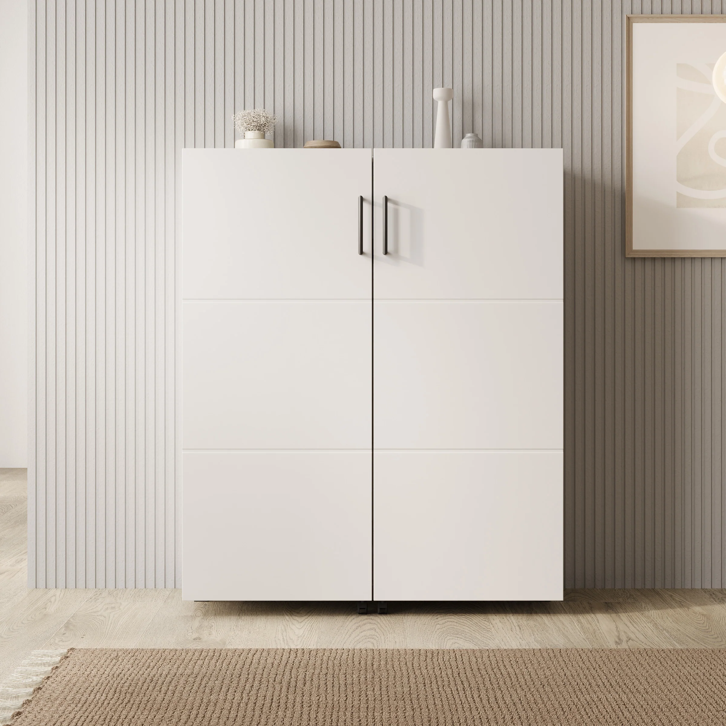 Inverly - Schoenenkast - Wit - 92x33x113 cm - Image 3
