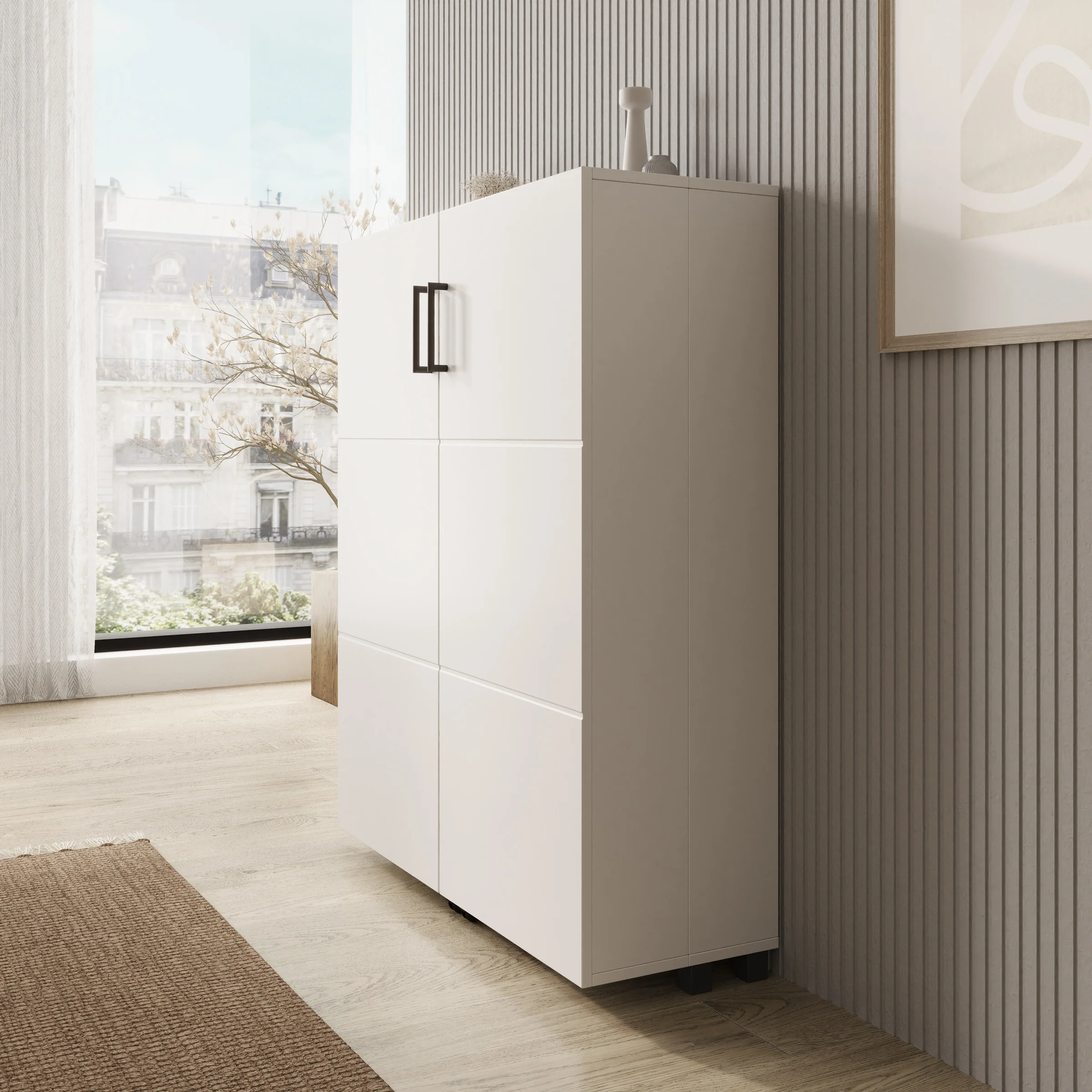 Inverly - Schoenenkast - Wit - 92x33x113 cm - Image 4