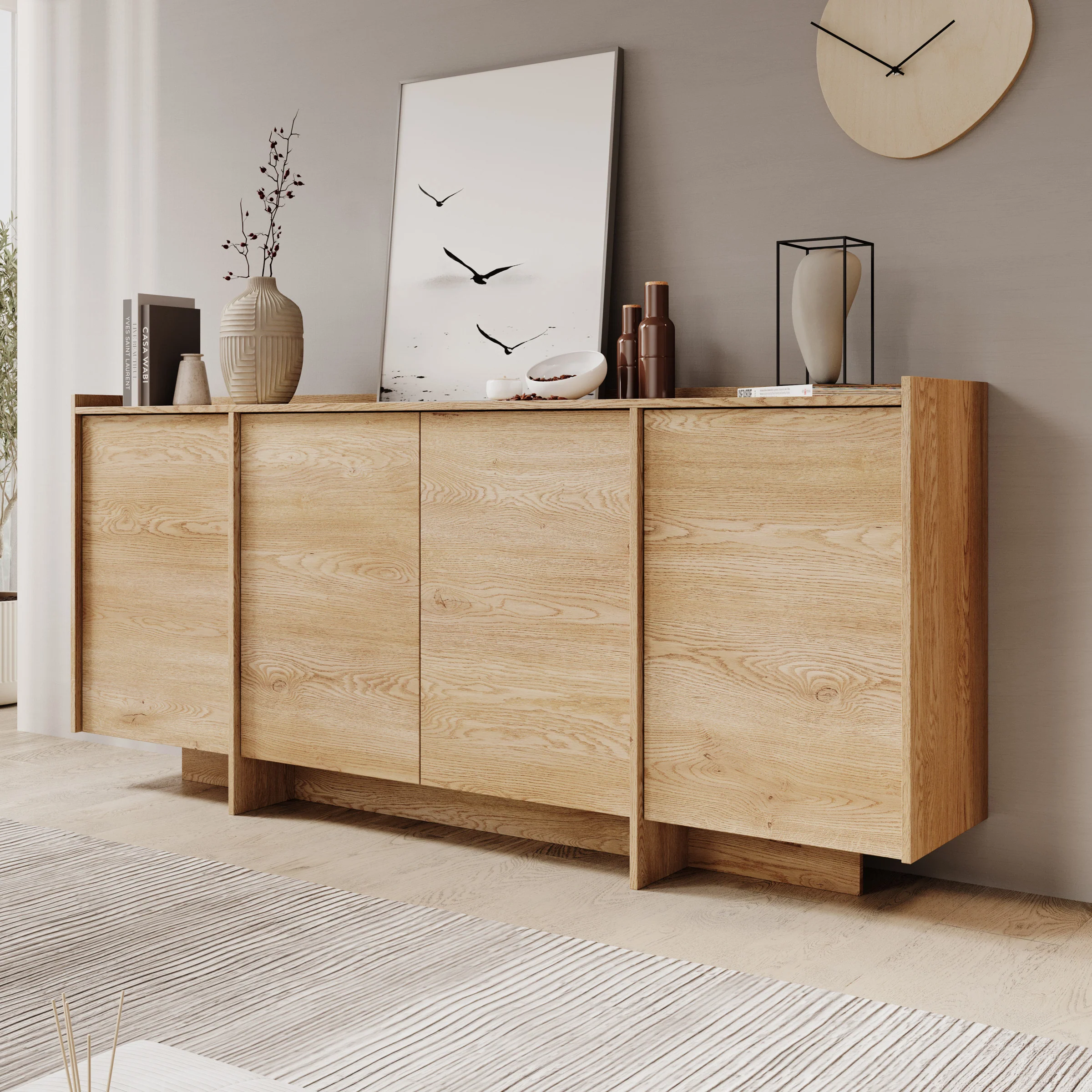 Jaxon - Dressoir - Eiken - 200x38x90 cm