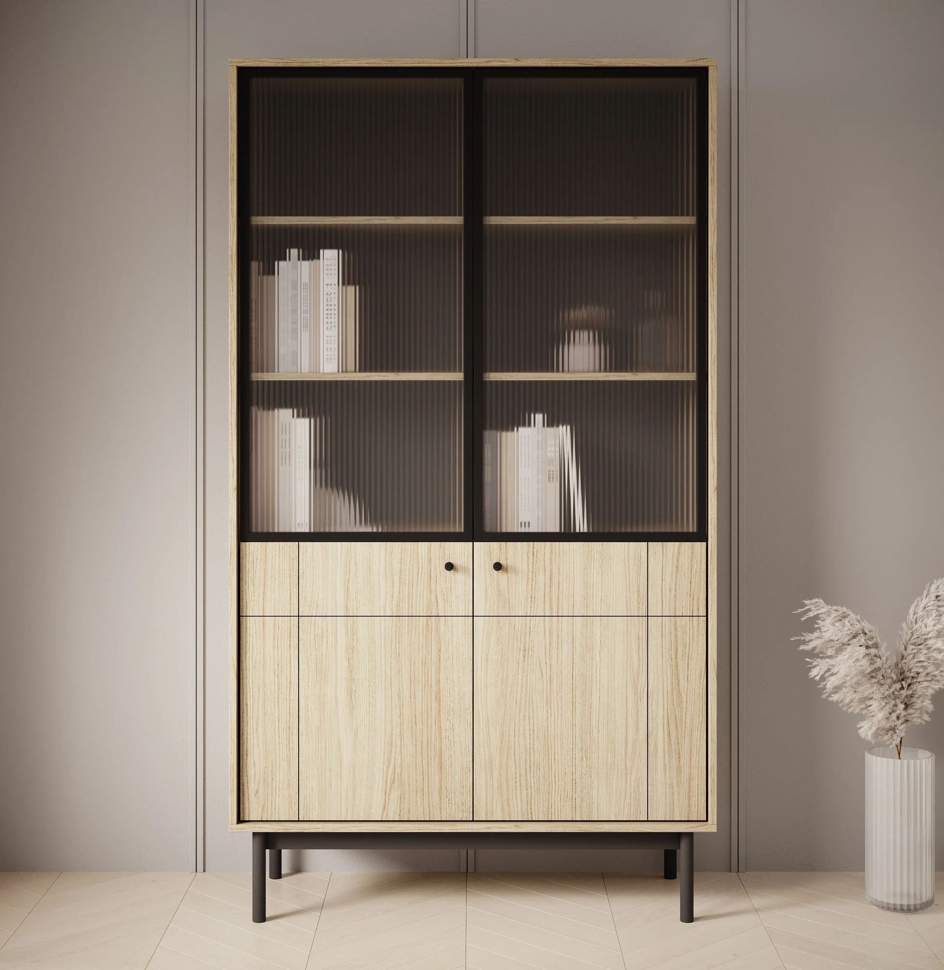 Jules 1 - Vitrinekast - Eiken - 104x39x185 cm - Image 2