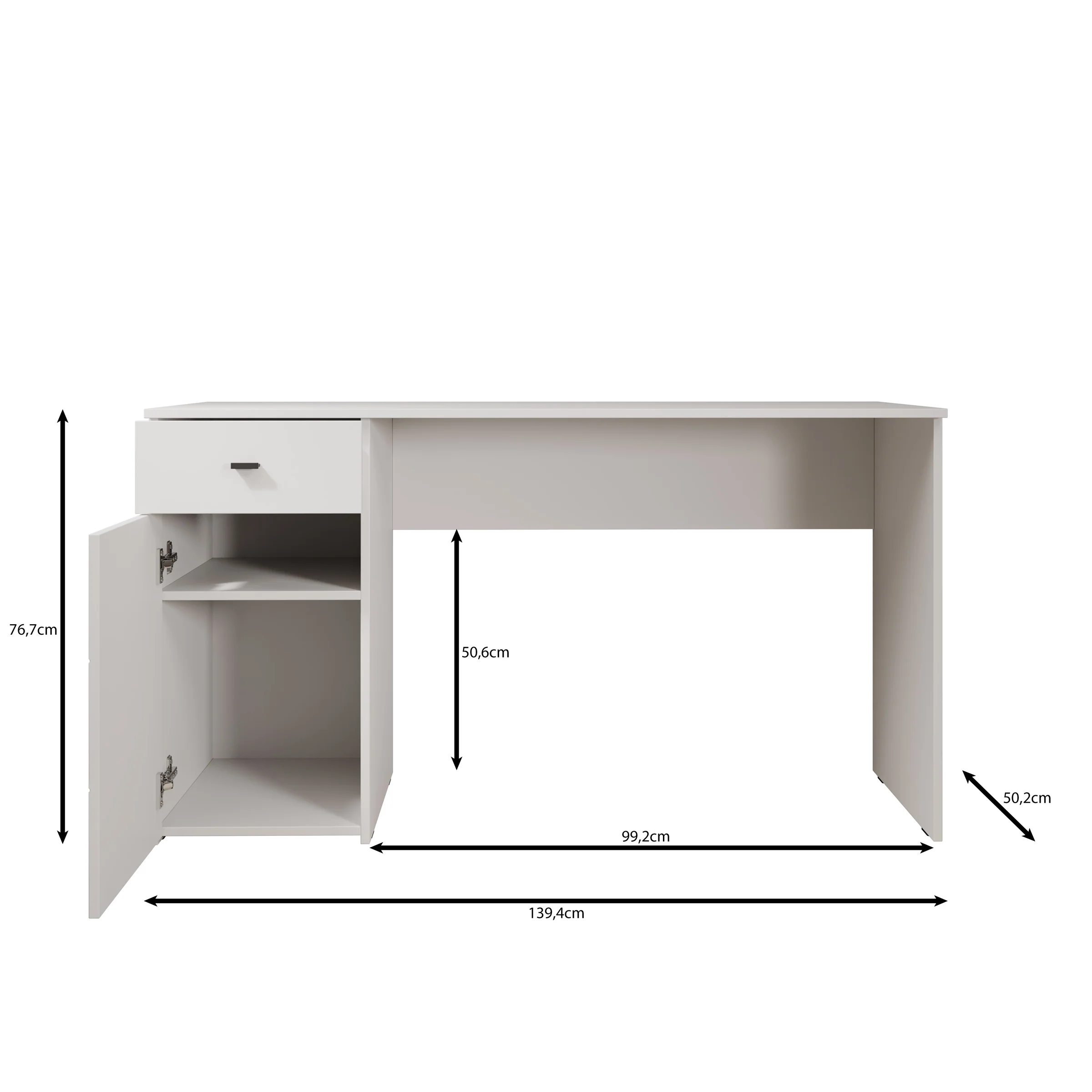 Kairo - Bureau - Wit - 140x50x77 cm - Image 6