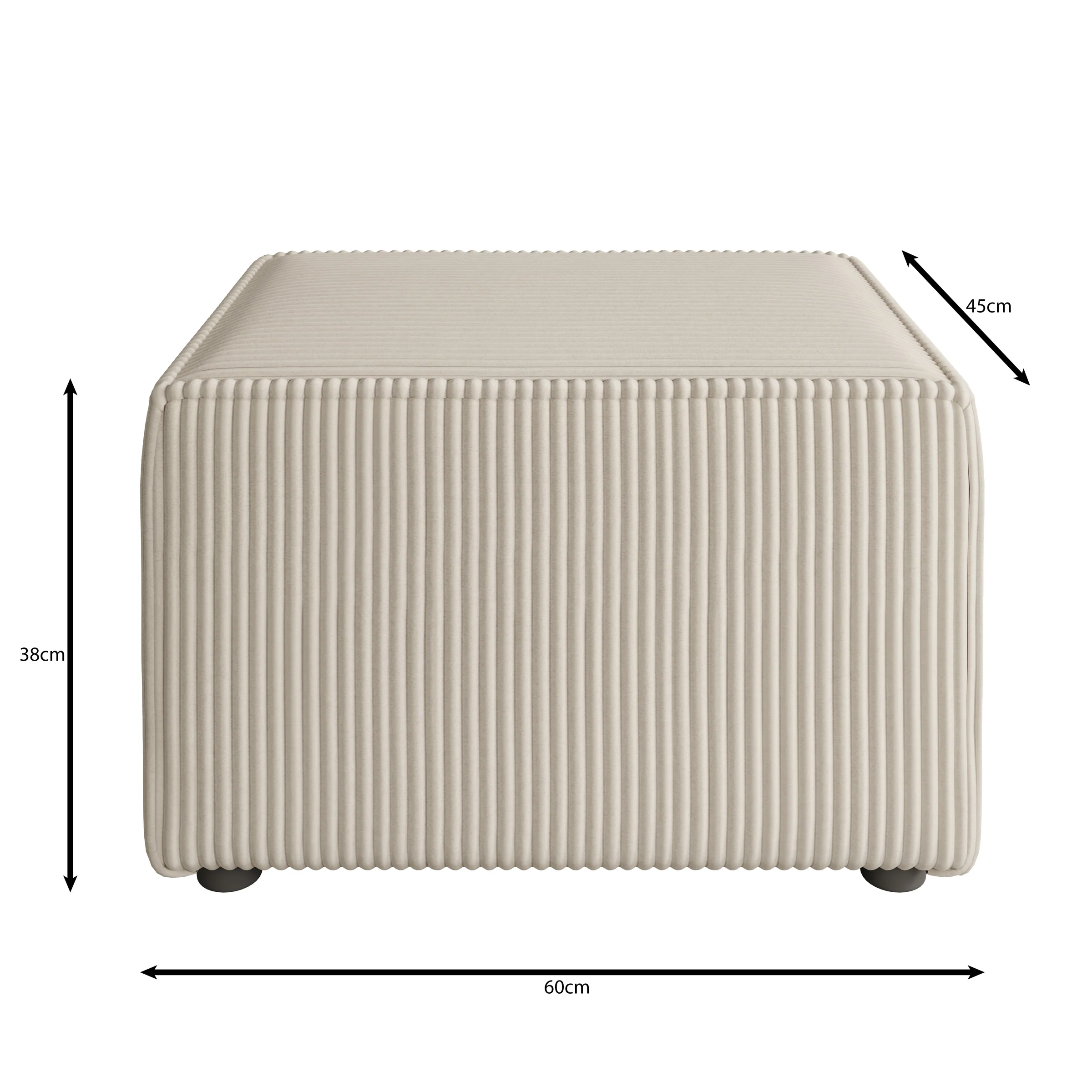 Kandahar - Poef - Ribstof taupe - 60x45x38 cm - Image 3