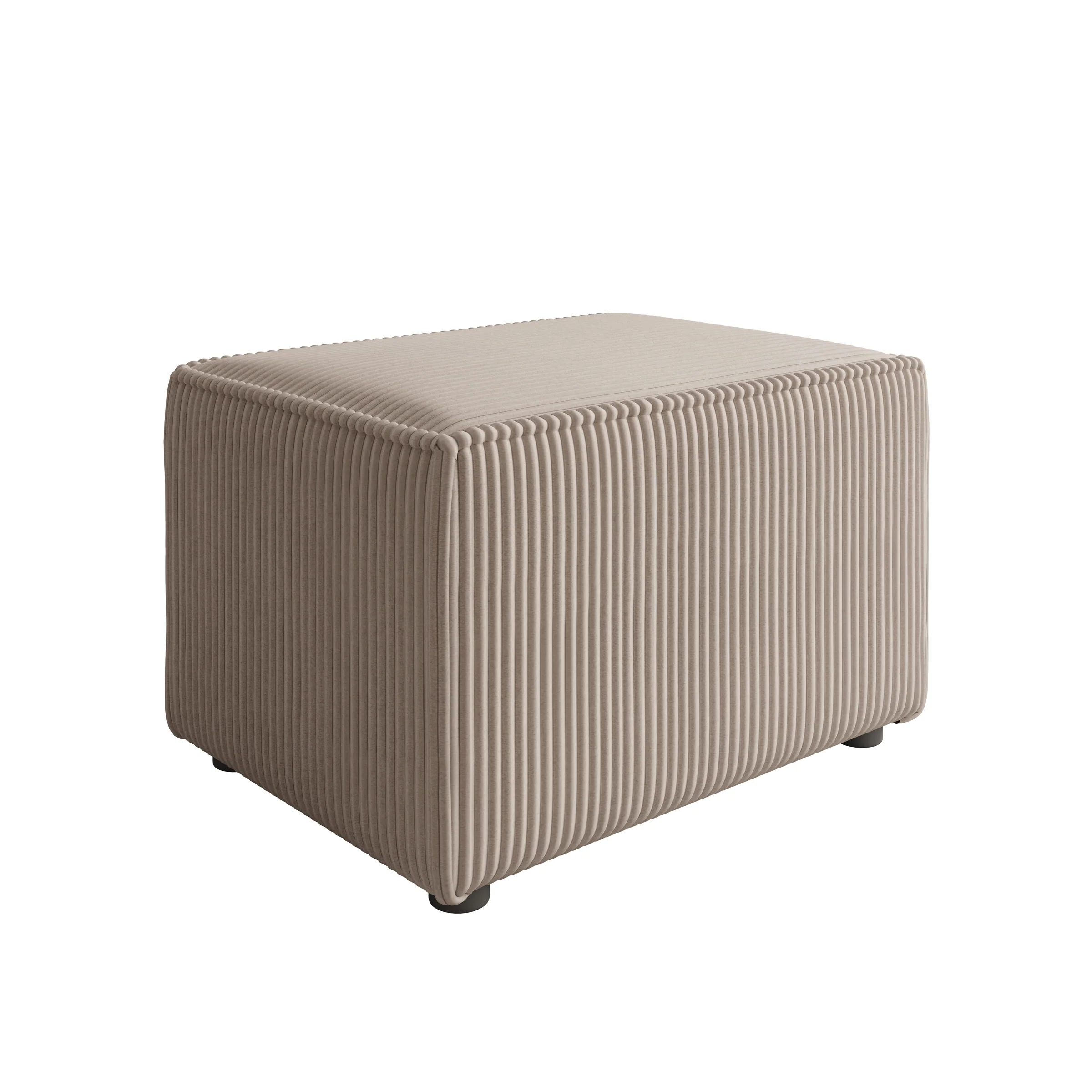 Kandahar - Poef - Ribstof taupe - 60x45x38 cm - Image 4