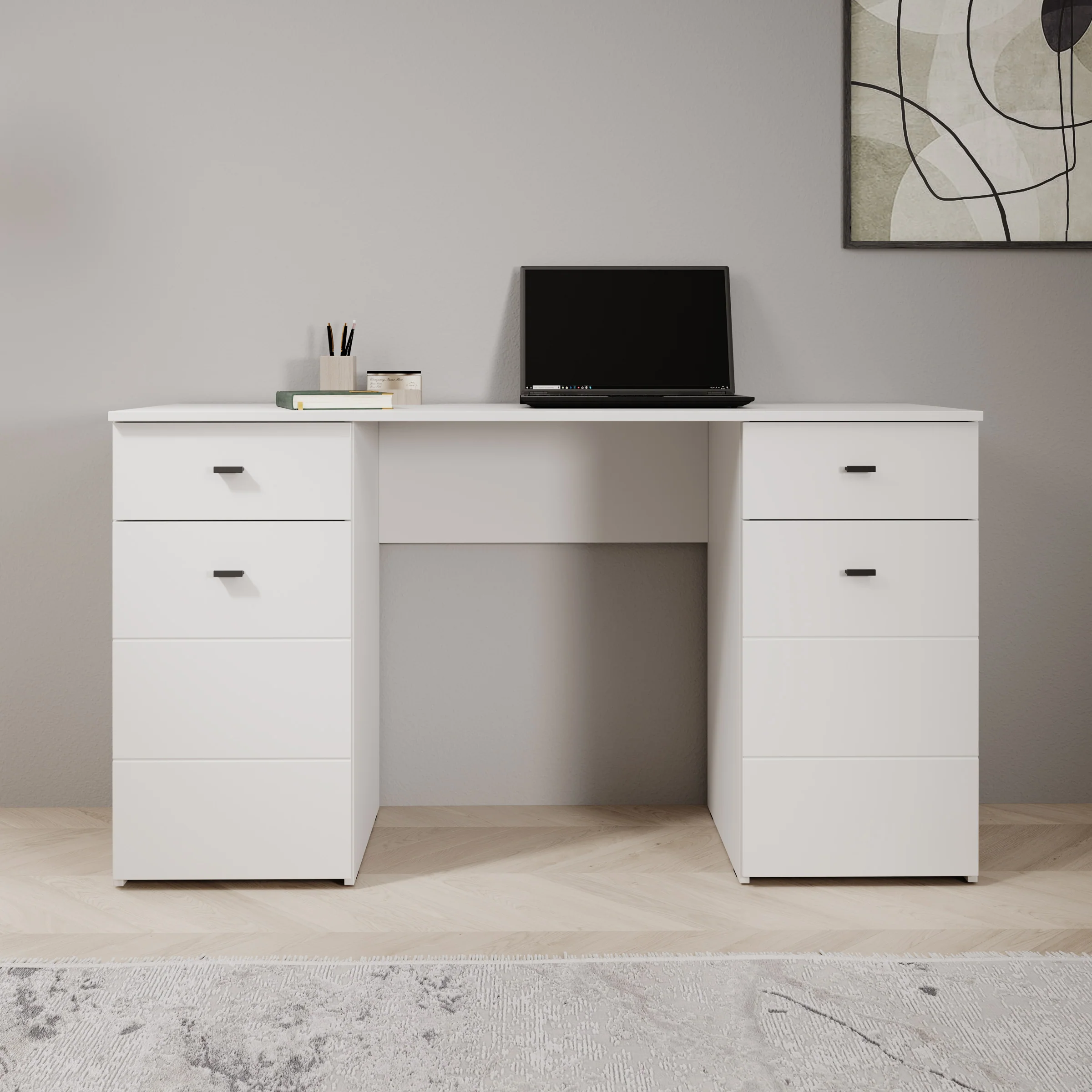 Kano - Bureau - Wit - 140x50x77 cm - Image 3