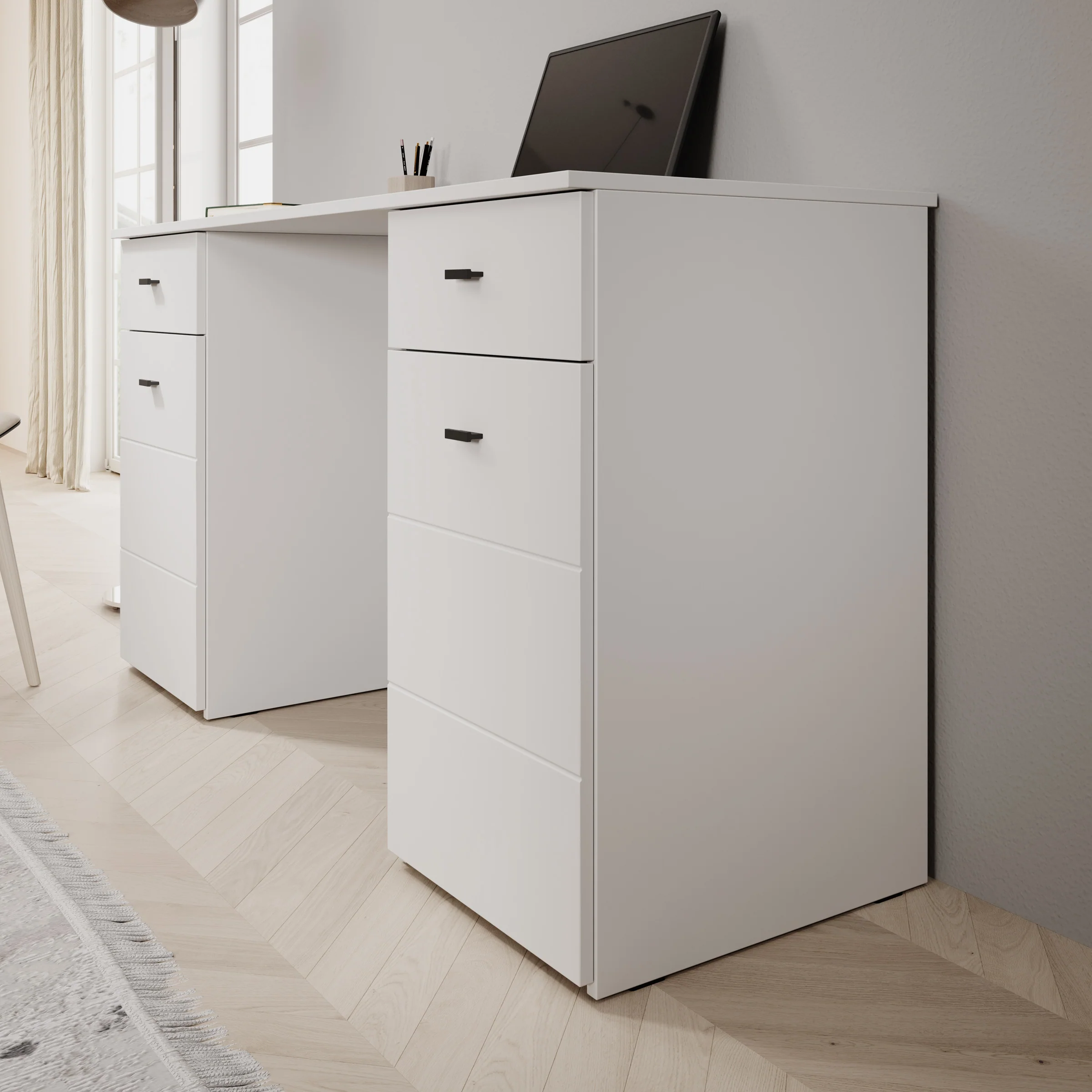 Kano - Bureau - Wit - 140x50x77 cm - Image 4