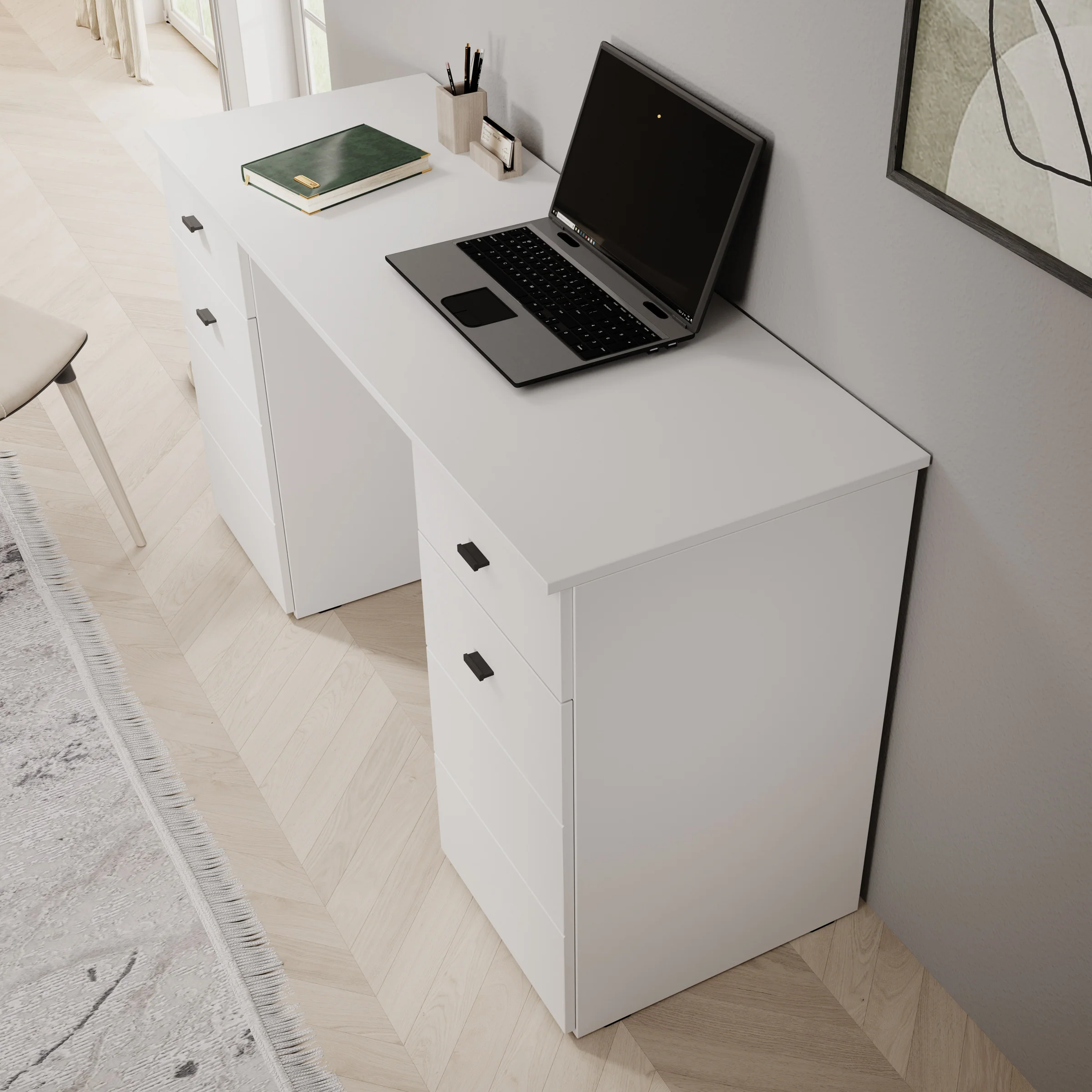 Kano - Bureau - Wit - 140x50x77 cm - Image 5