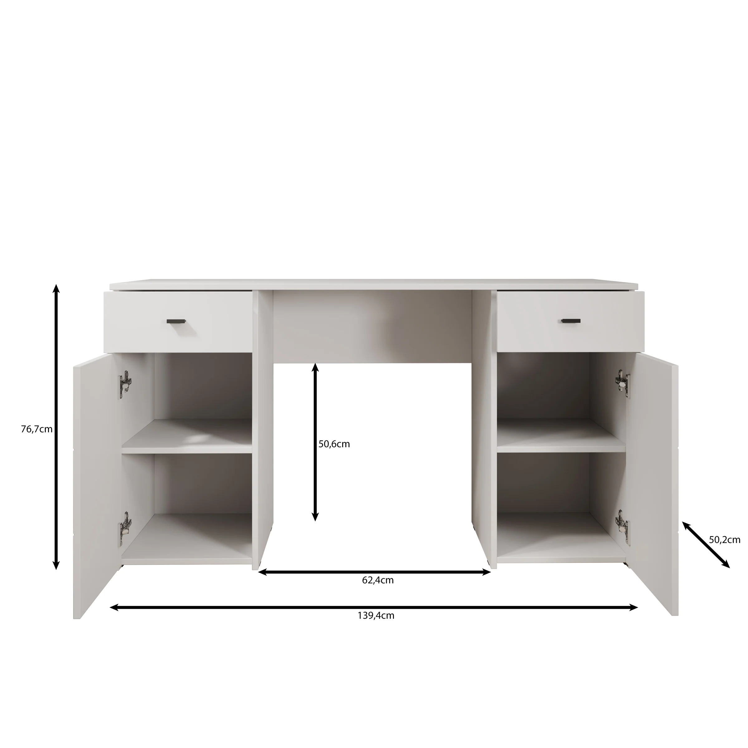 Kano - Bureau - Wit - 140x50x77 cm - Image 6
