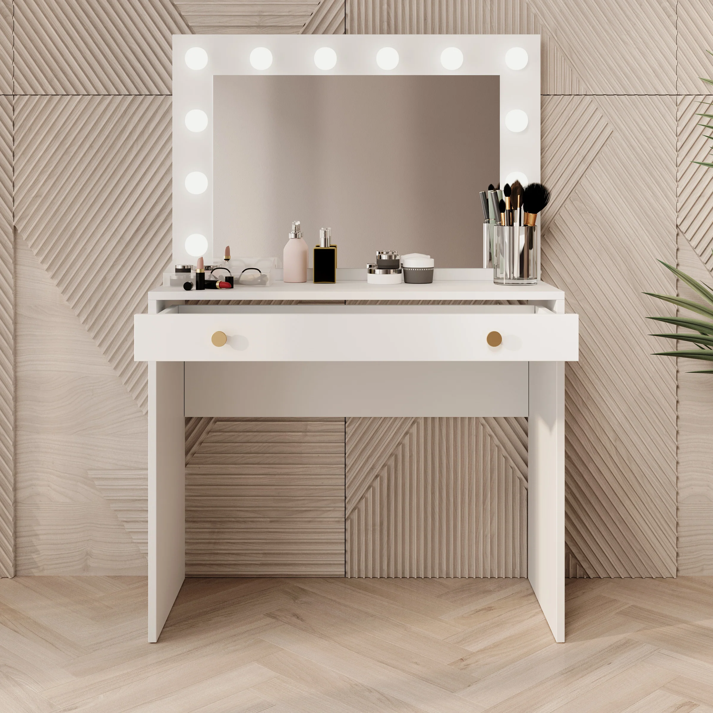 Rumble 2 - Kaptafel met spiegel - Wit - 90x40x136 cm - Image 2