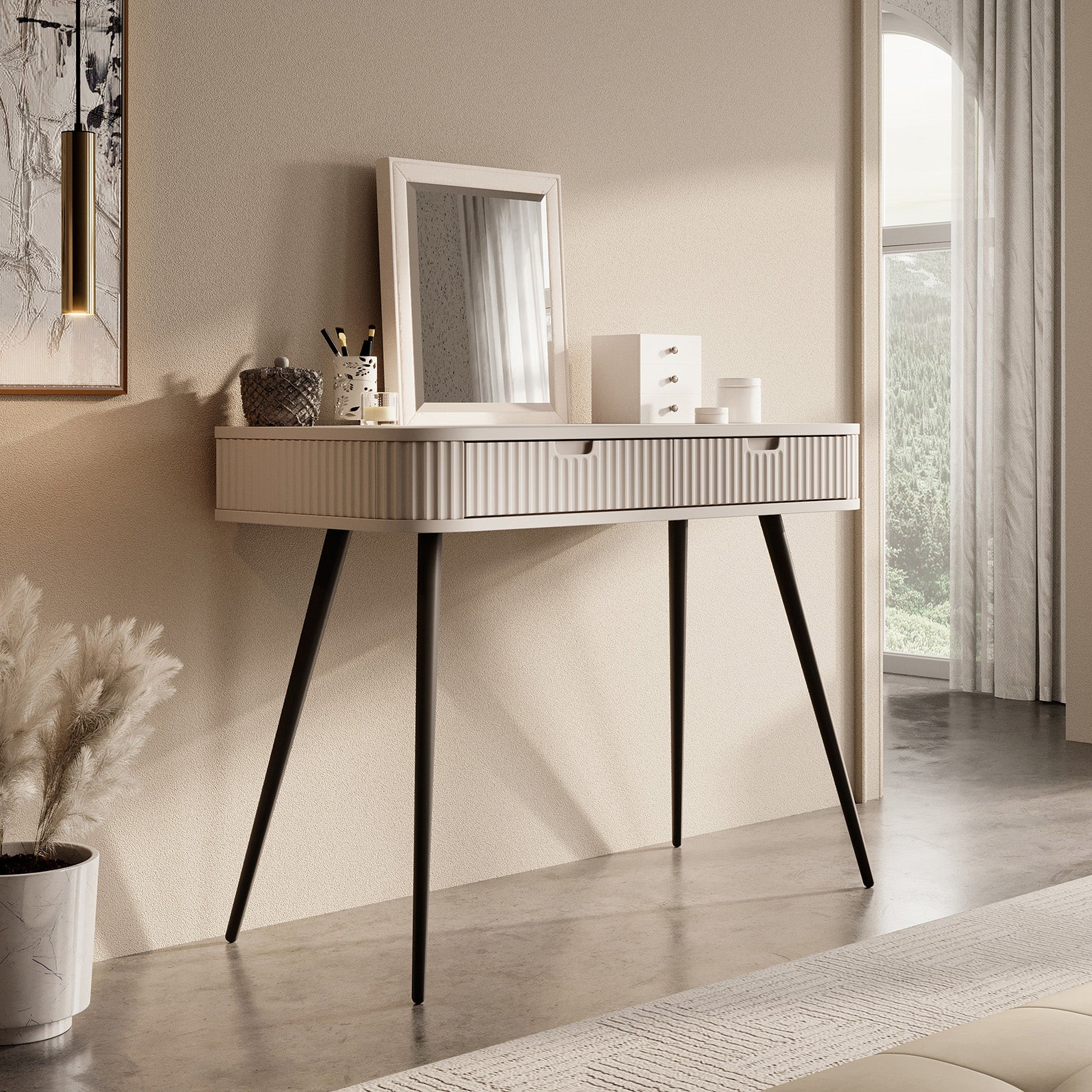Zakari - Kaptafel - Beige - 103x49 cm